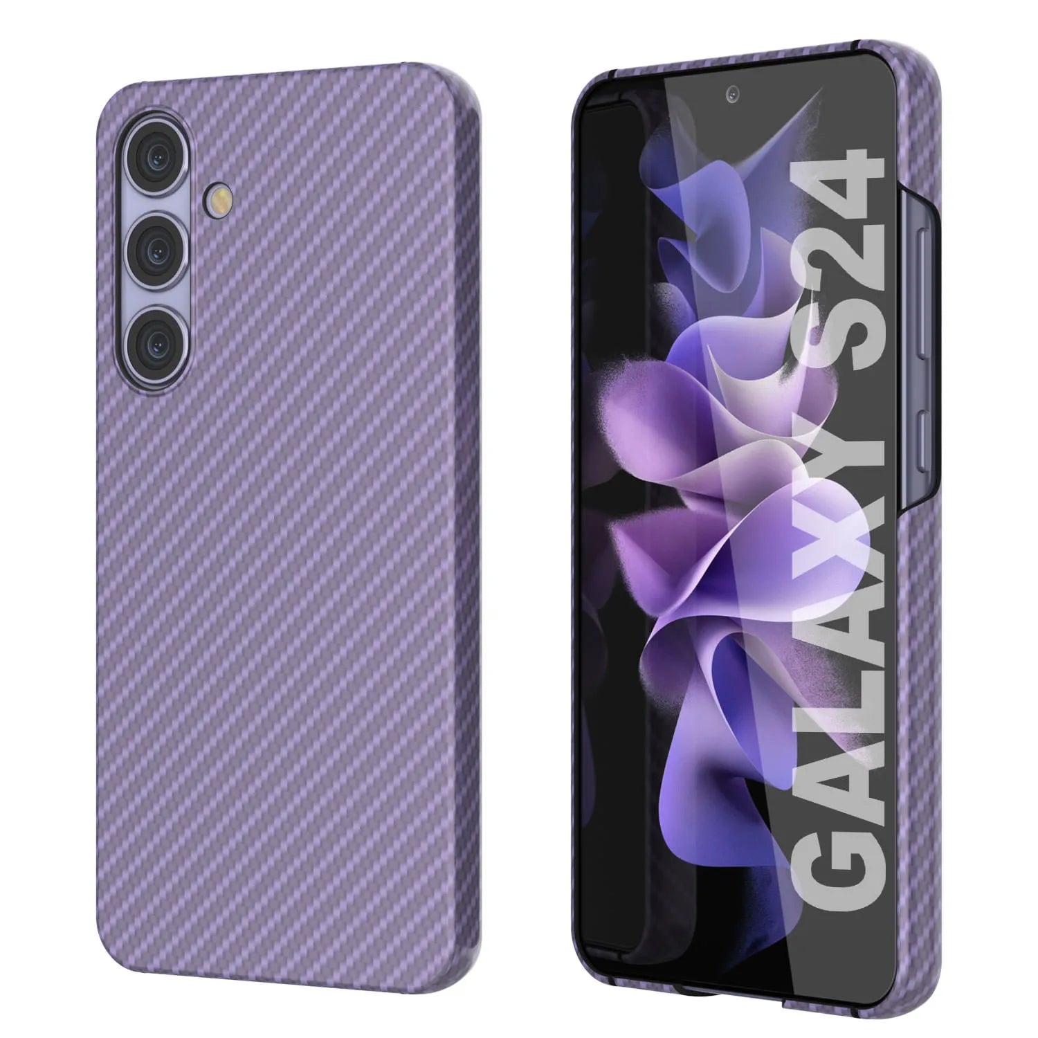 Galaxy S24 Case, Punkcase CarbonShield, Heavy Duty & Ultra Thin Cover [shockproof][non slip] [Lilac]