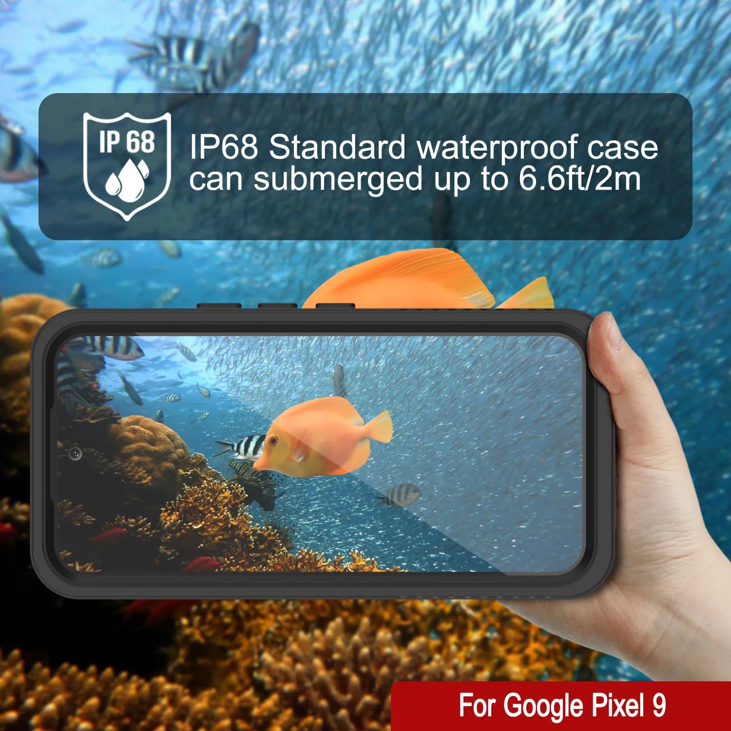 Google Pixel 9  Waterproof Case, Punkcase [Extreme Series] Armor Cover W/ Built In Screen Protector [Black]