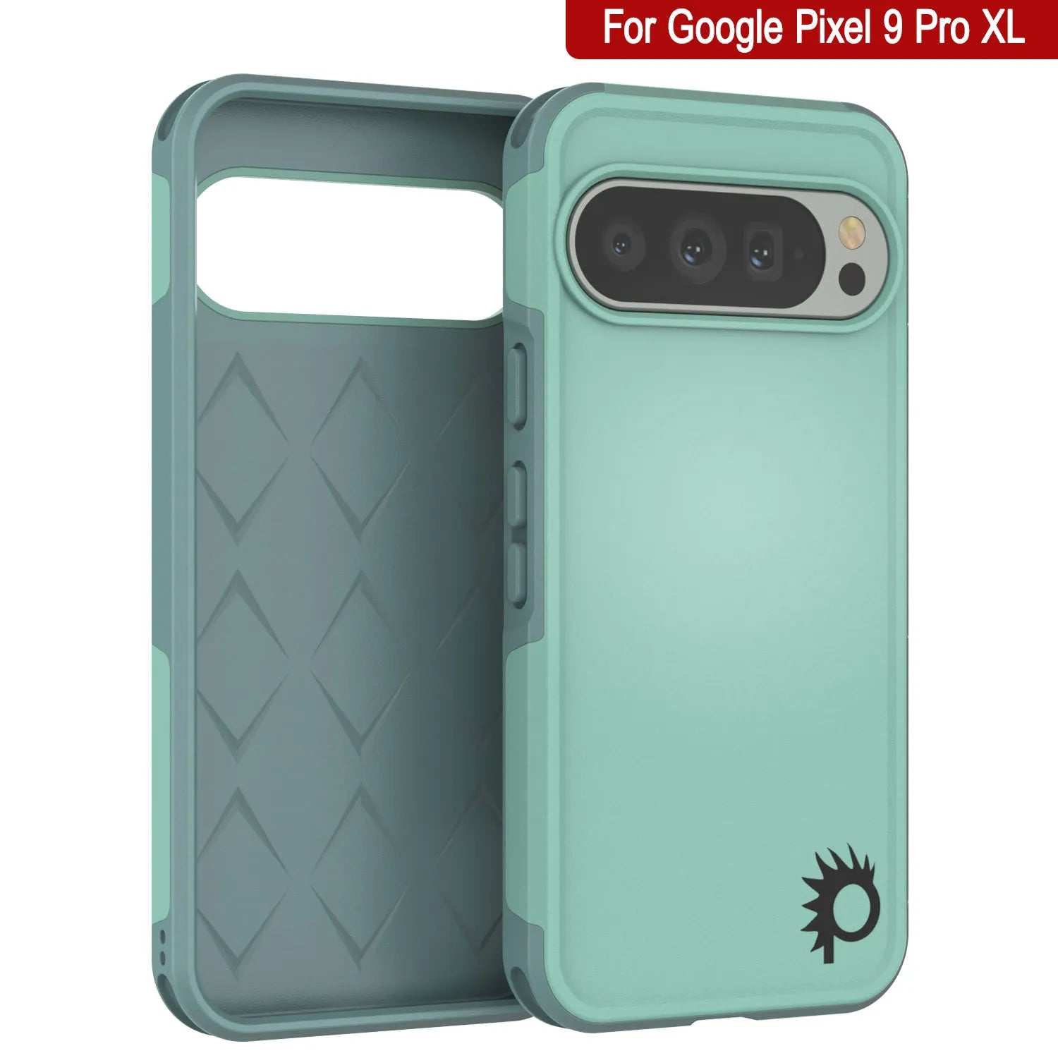 PunkCase Google Pixel 9 Pro XL Case, [Spartan 2.0 Series] Clear Rugged Heavy Duty Cover W/Built in Screen Protector [Teal]