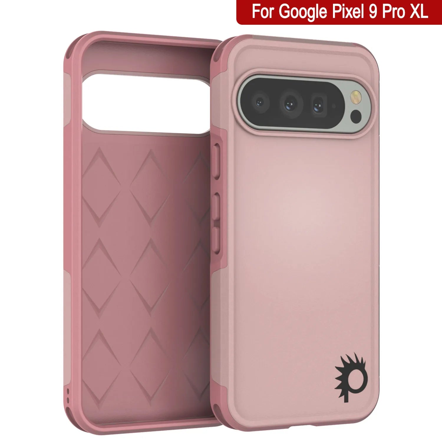 PunkCase Google Pixel 9 Pro XL Case, [Spartan 2.0 Series] Clear Rugged Heavy Duty Cover W/Built in Screen Protector [Pink]