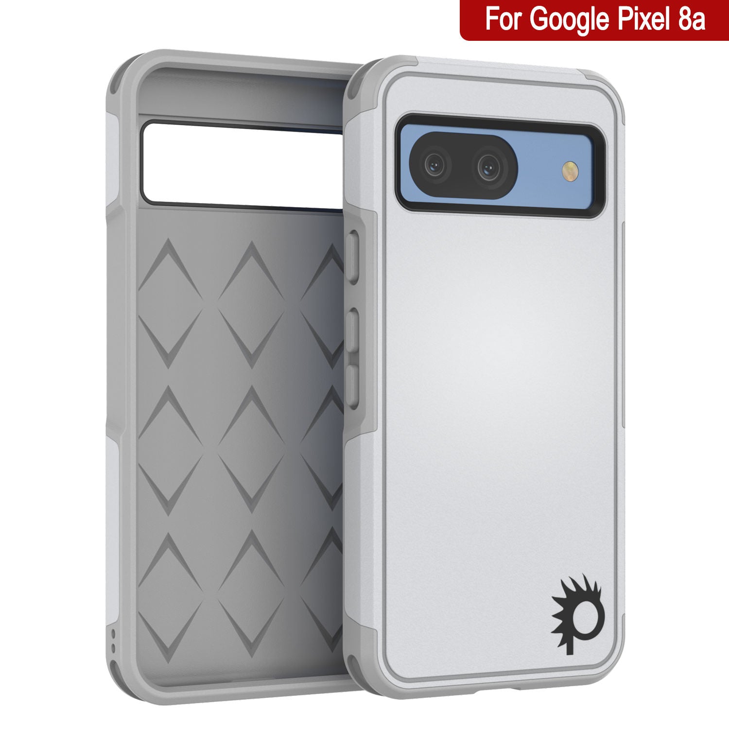 PunkCase Google Pixel 9 Case, [Spartan 2.0 Series] Clear Rugged Heavy Duty Cover W/Built in Screen Protector [White]