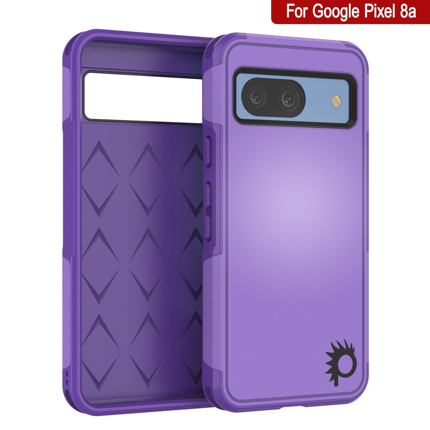 PunkCase Google Pixel 9 Pro Case, [Spartan 2.0 Series] Clear Rugged Heavy Duty Cover W/Built in Screen Protector [Purple]