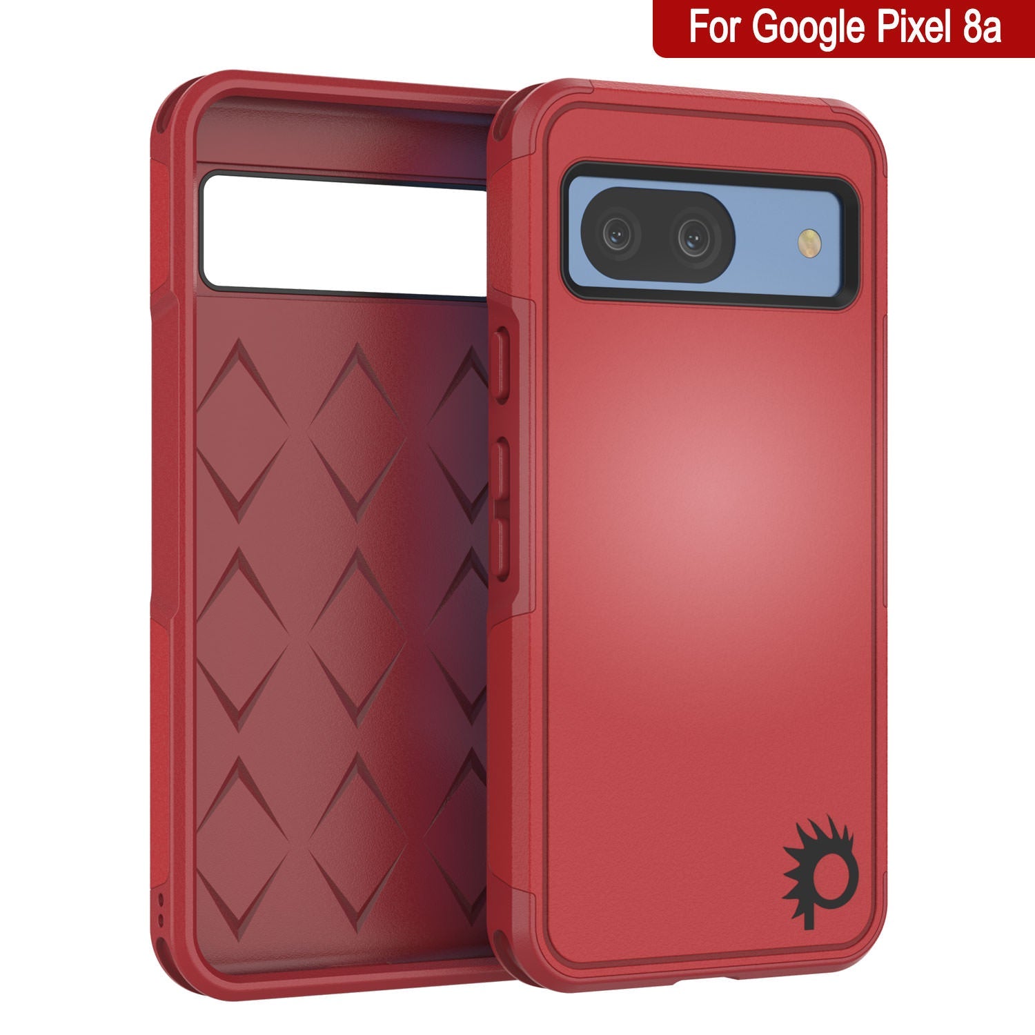 PunkCase Google Pixel 9 Pro XL Case, [Spartan 2.0 Series] Clear Rugged Heavy Duty Cover W/Built in Screen Protector [Red]