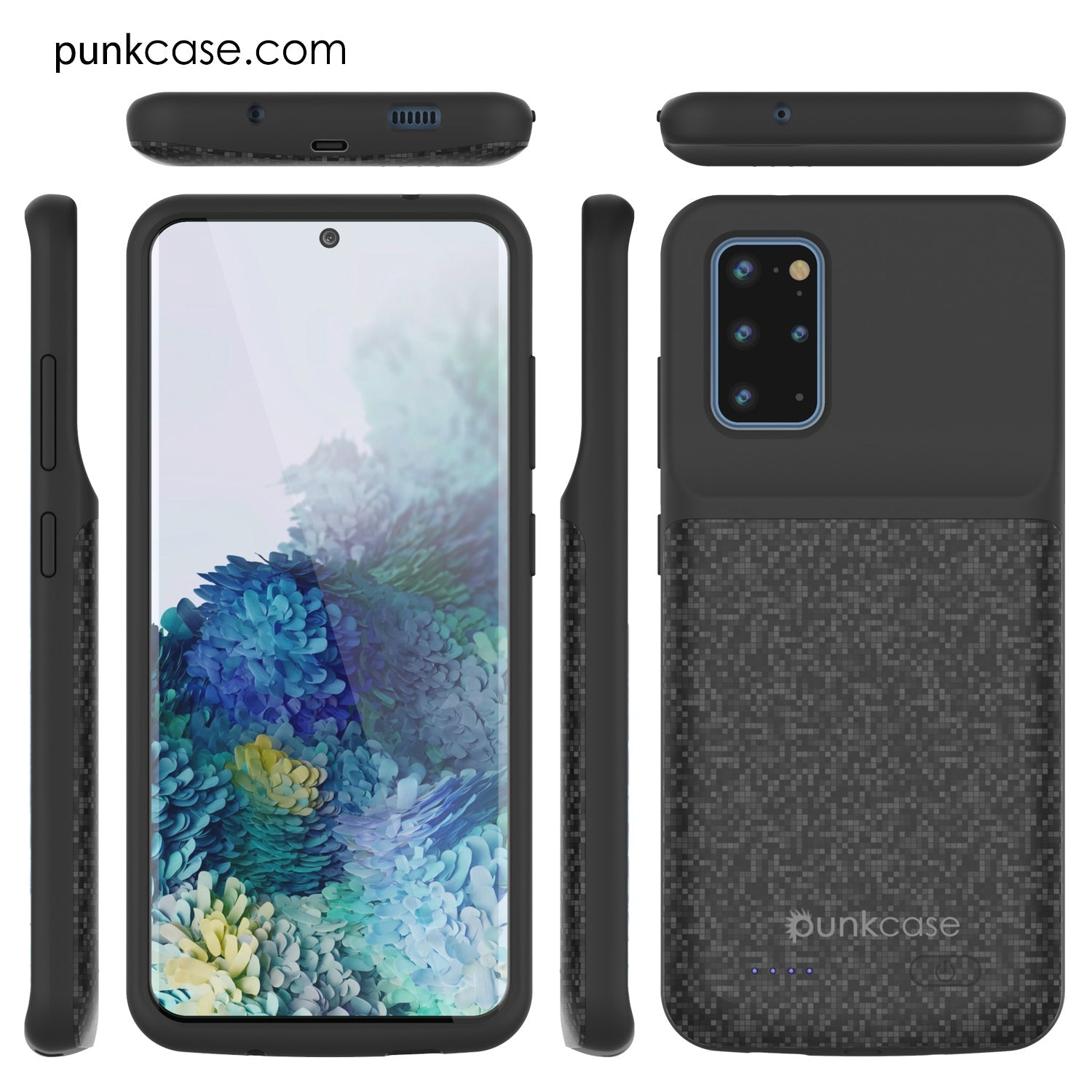 PunkJuice S20+ Plus Battery Case Patterned Black - Fast Charging Power Juice Bank with 6000mAh