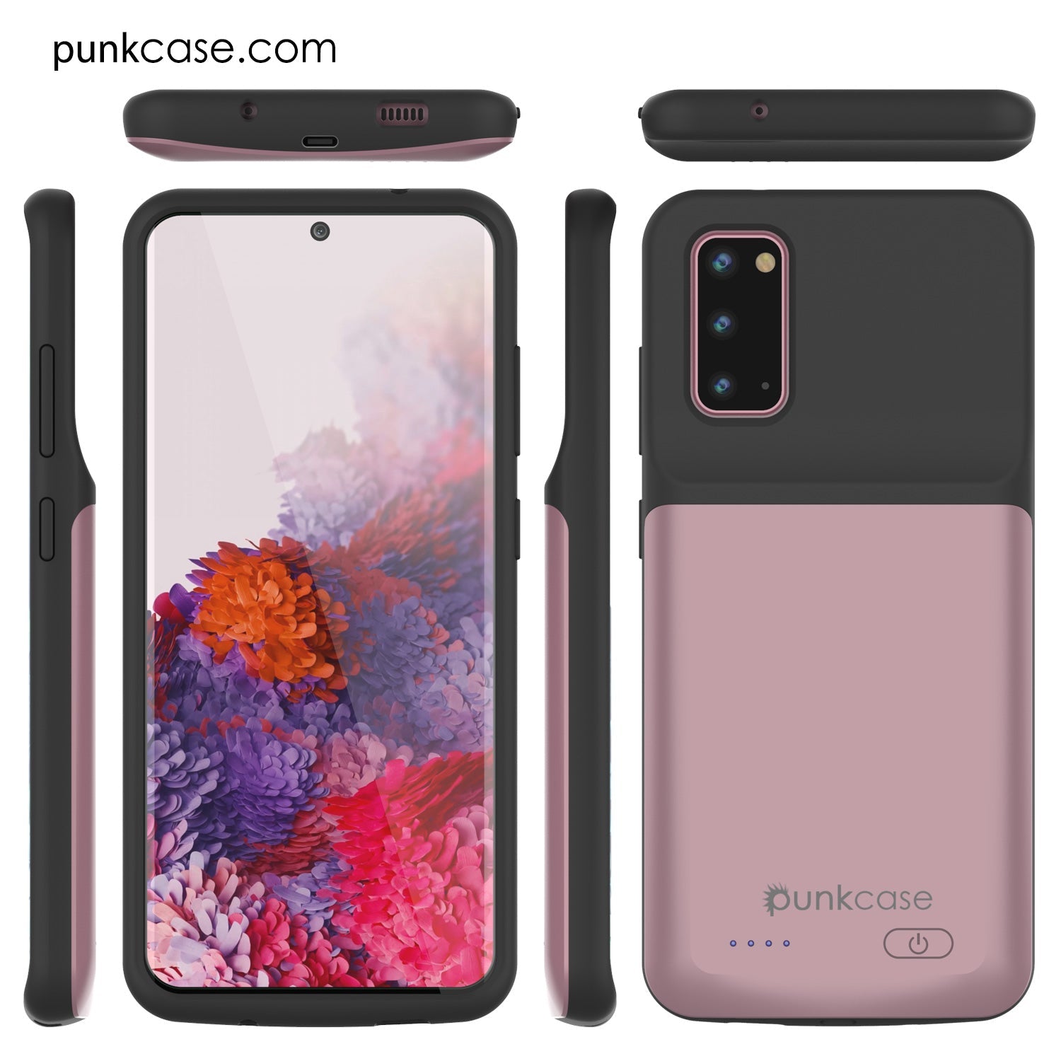 PunkJuice S20 Battery Case Rose - Fast Charging Power Juice Bank with 4800mAh