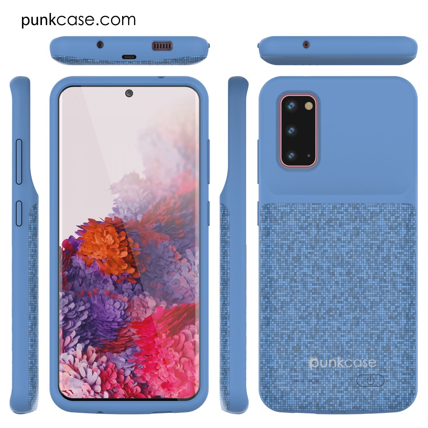 PunkJuice S20 Battery Case Patterned Blue - Fast Charging Power Juice Bank with 4800mAh