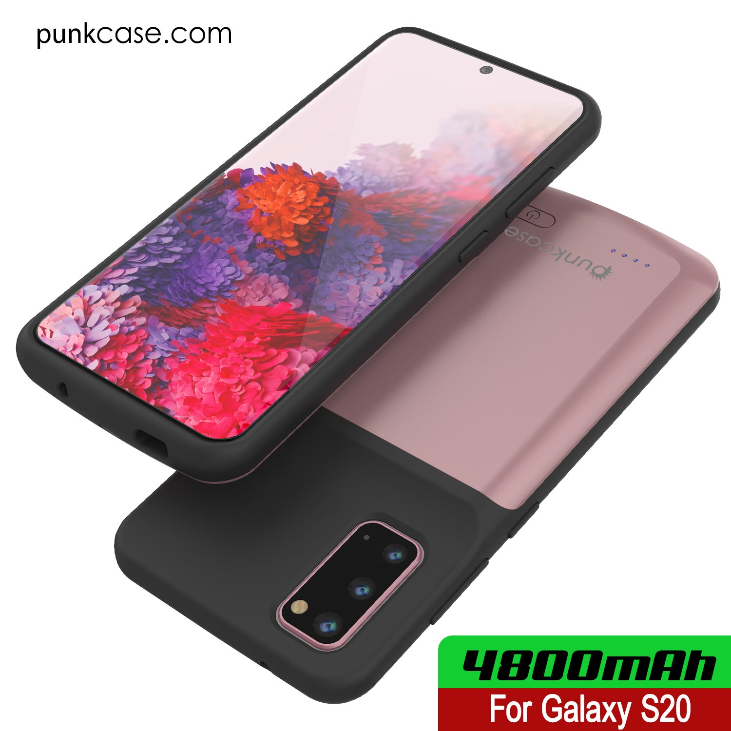 PunkJuice S20 Battery Case Rose - Fast Charging Power Juice Bank with 4800mAh