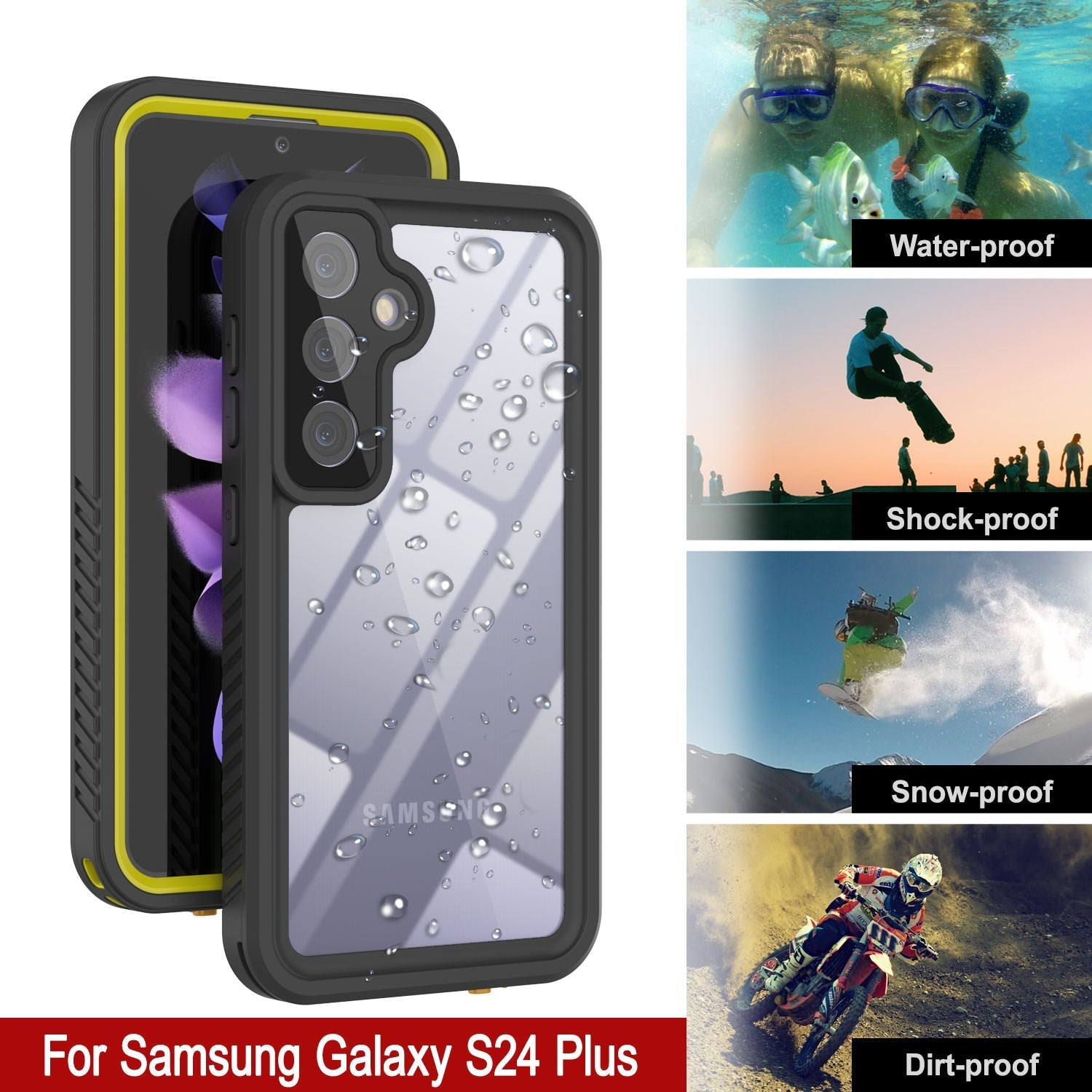 Galaxy S25+ Plus Water/ Shockproof [Extreme Series] With Screen Protector Case [Yellow]