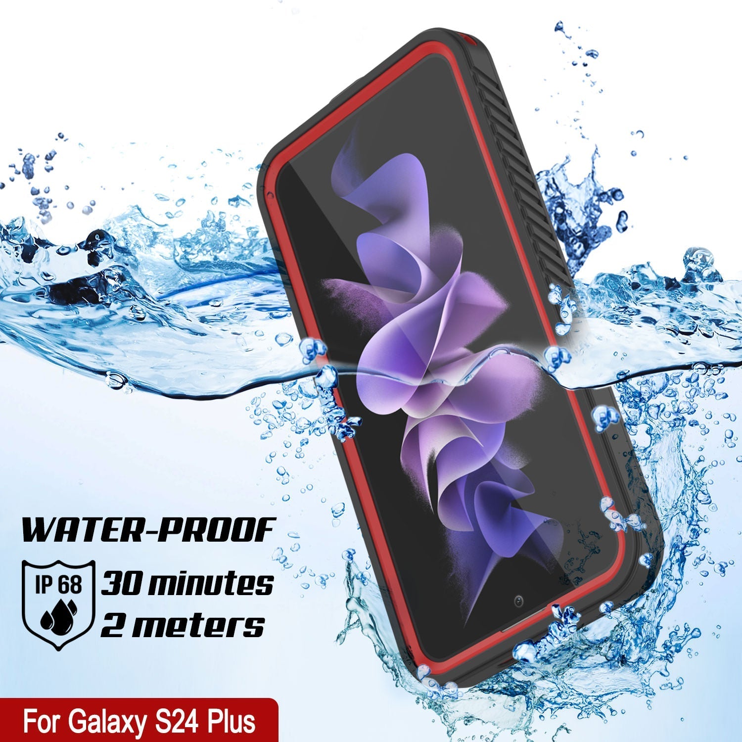 Galaxy S25+ Plus Water/ Shockproof [Extreme Series] With Screen Protector Case [Red]