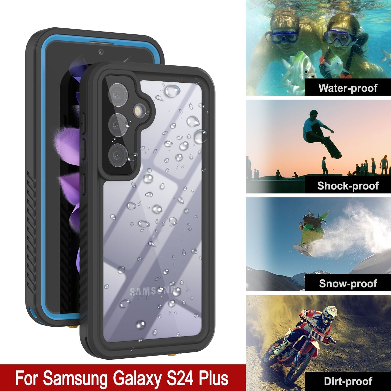 Galaxy S25+ Plus Water/ Shockproof [Extreme Series] With Screen Protector Case [Light Blue]