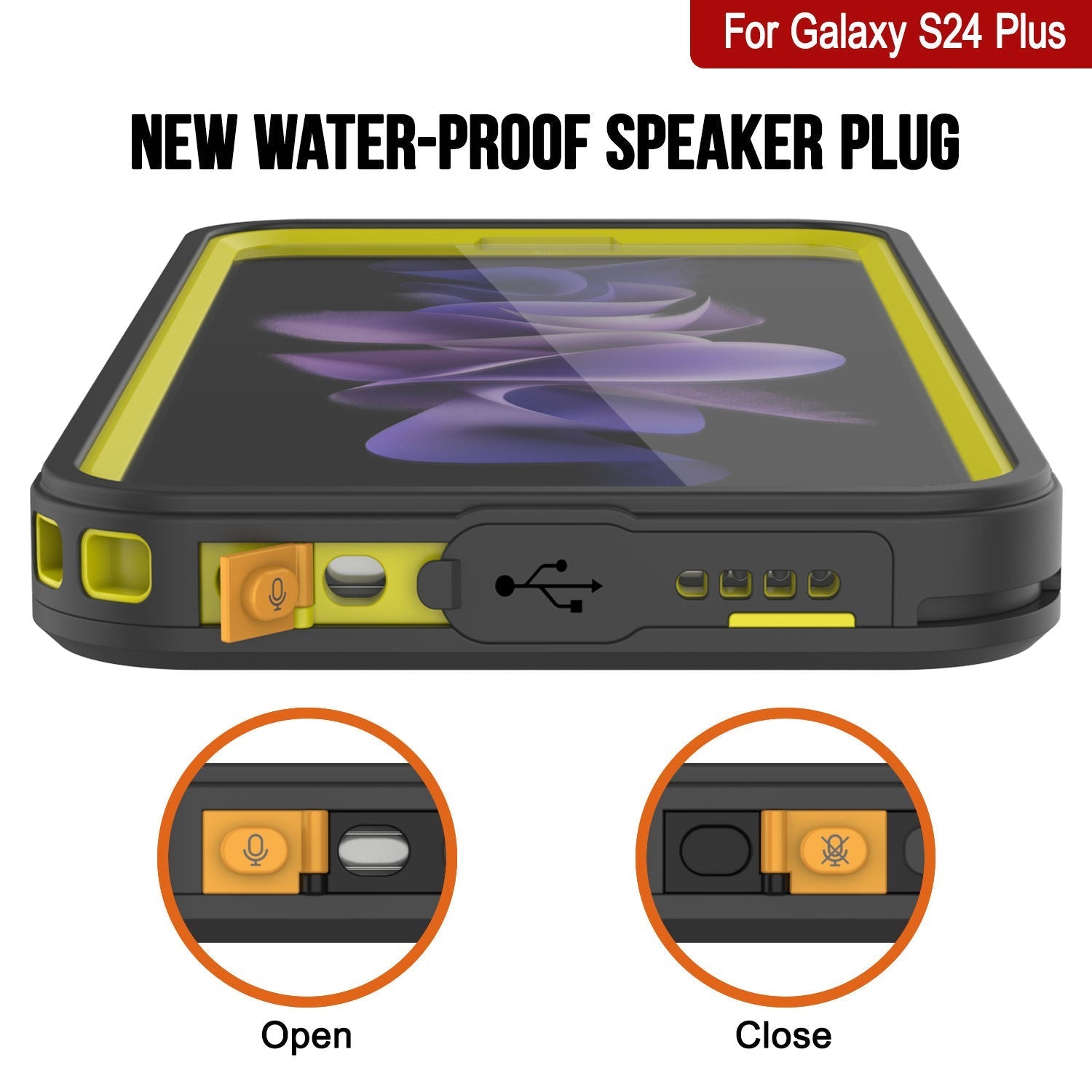 Galaxy S25+ Plus Water/ Shockproof [Extreme Series] With Screen Protector Case [Yellow]