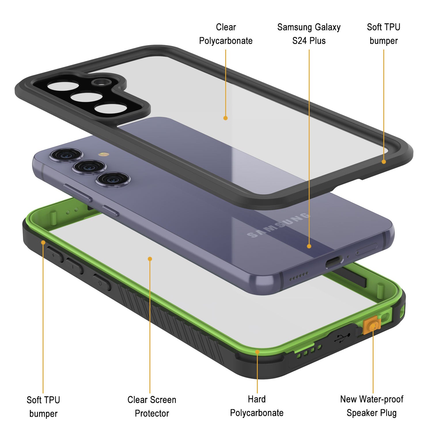 Galaxy S25+ Plus Water/ Shockproof [Extreme Series] With Screen Protector Case [Light Green]