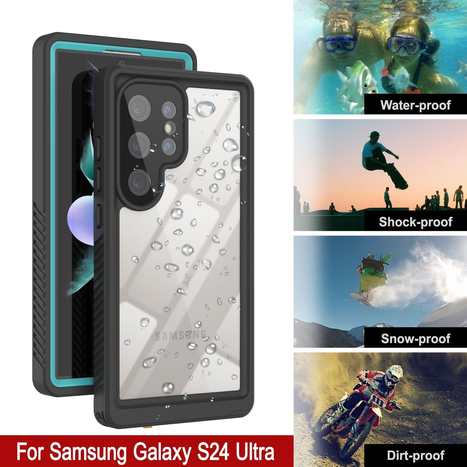 Galaxy S25 Ultra Water/ Shockproof [Extreme Series] With Screen Protector Case [Teal]