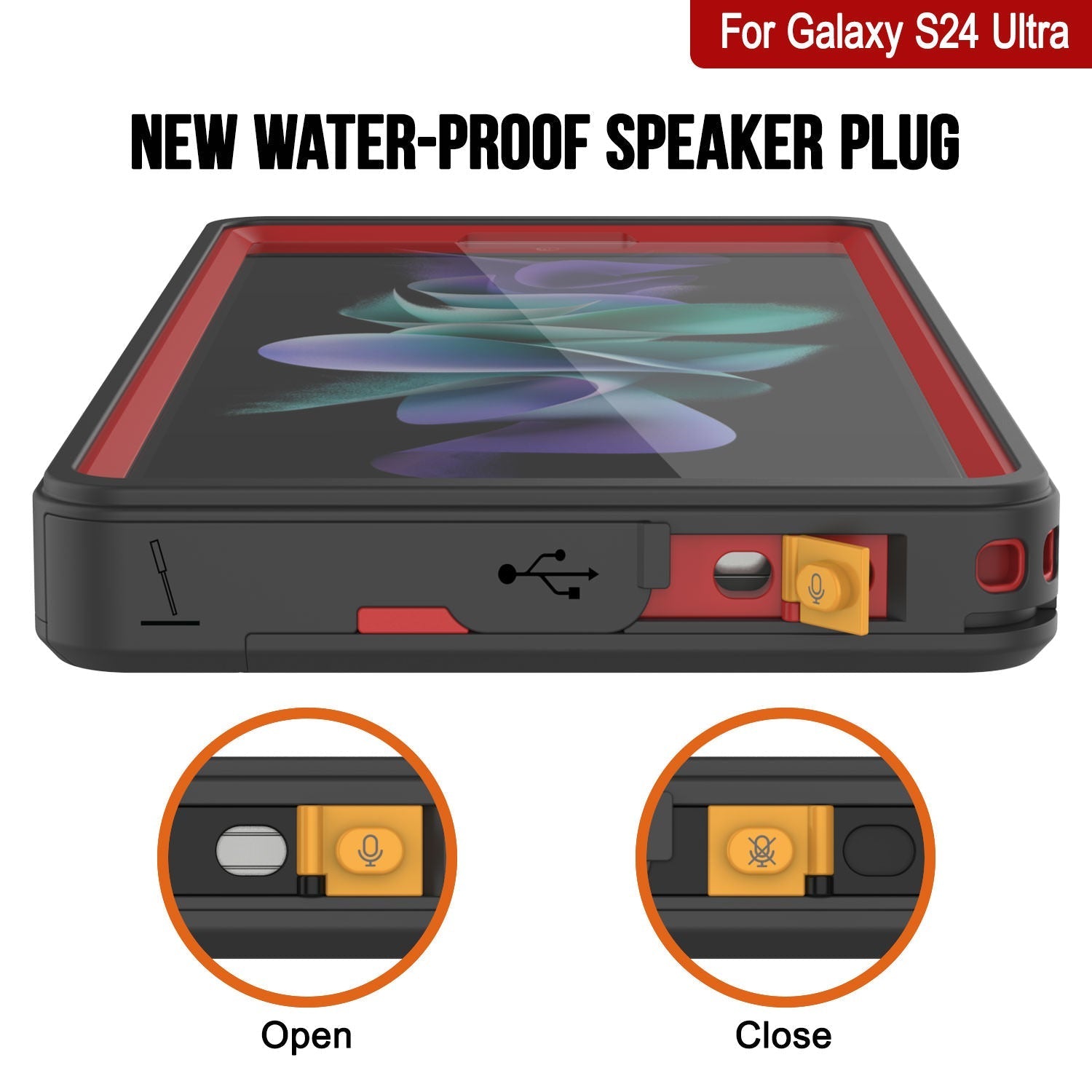 Galaxy S25 Ultra Water/ Shockproof [Extreme Series] With Screen Protector Case [Red]