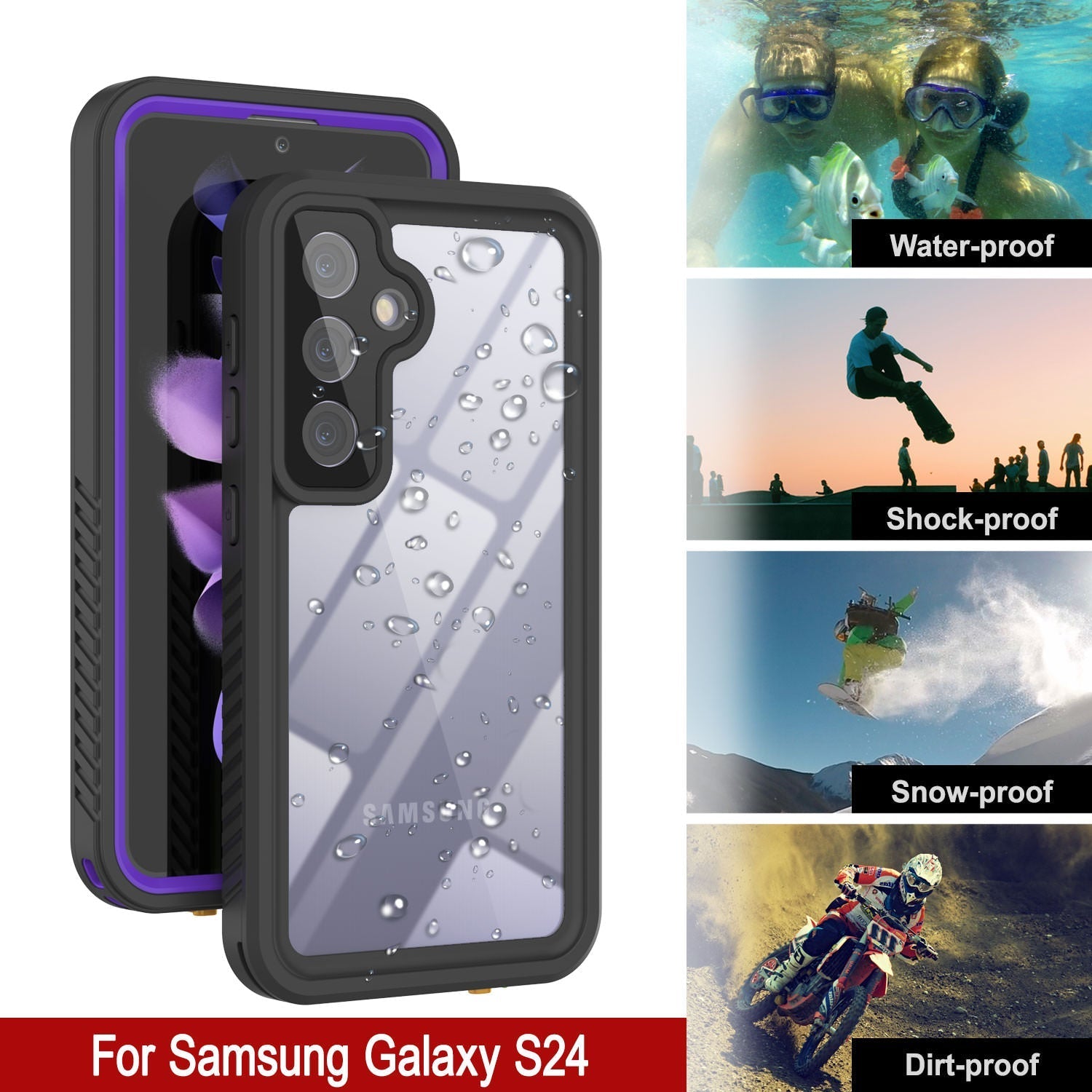 Galaxy S25 Water/ Shockproof [Extreme Series] With Screen Protector Case [Purple]