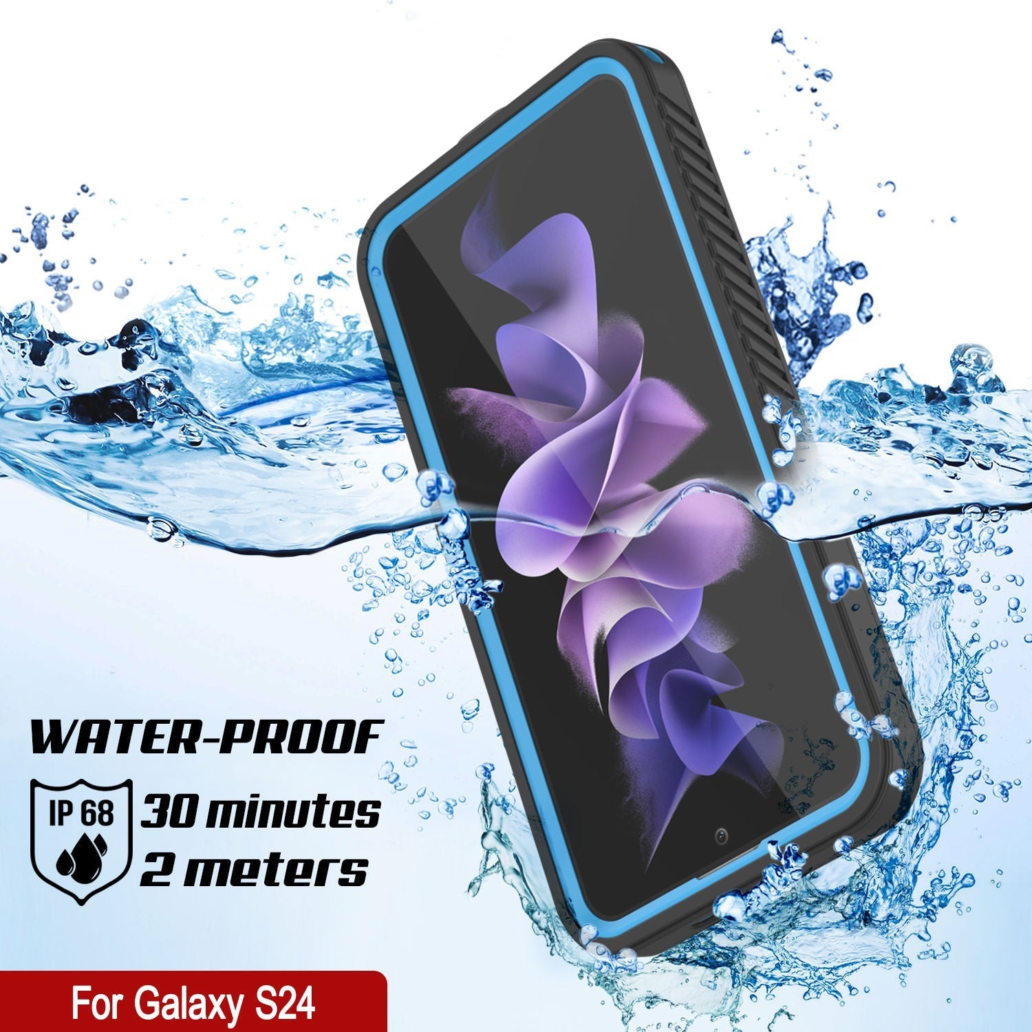 Galaxy S25 Water/ Shockproof [Extreme Series] With Screen Protector Case [Light Blue]