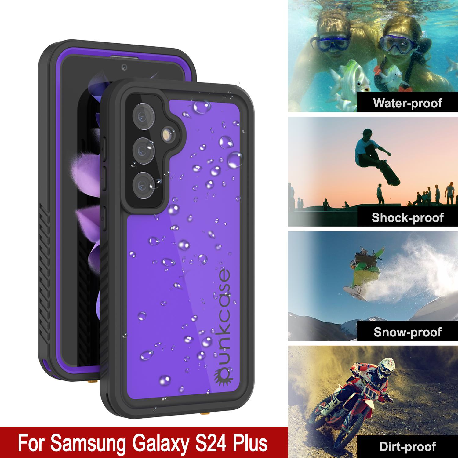 Galaxy S25+ Plus Waterproof Case PunkCase StudStar Purple Thin 6.7ft Underwater IP68 Shock/Snow Proof