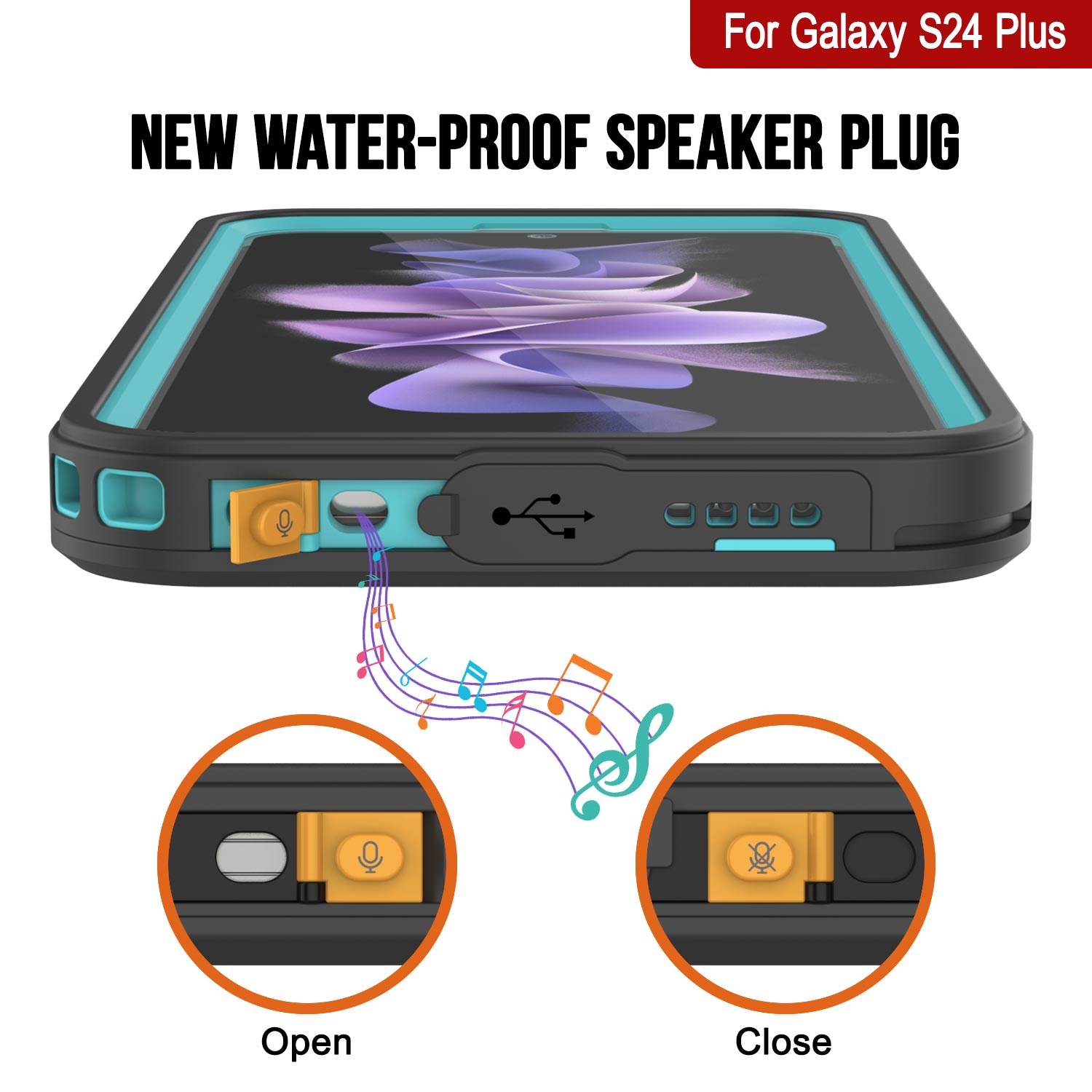 Galaxy S24+ Plus Waterproof Case PunkCase StudStar Teal Thin 6.7ft Underwater IP68 Shock/Snow Proof