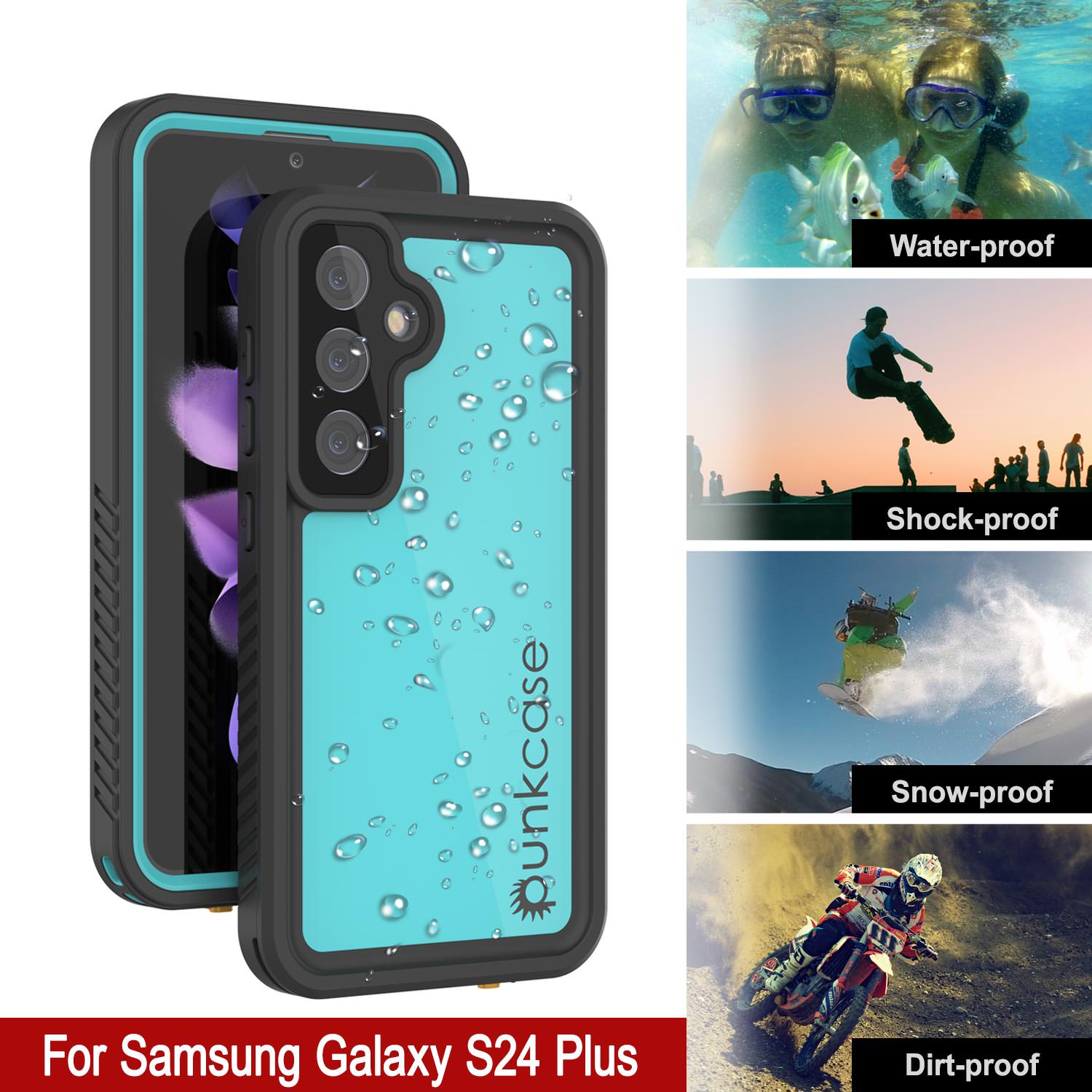 Galaxy S24+ Plus Waterproof Case PunkCase StudStar Teal Thin 6.7ft Underwater IP68 Shock/Snow Proof