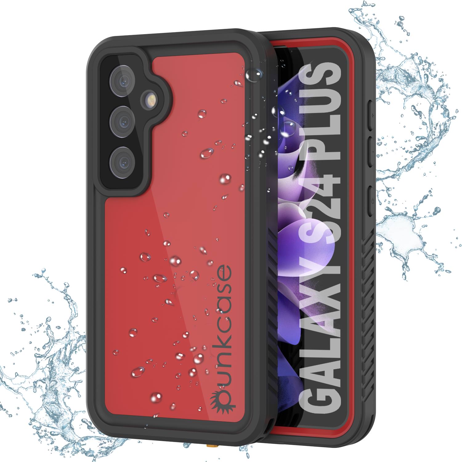 Galaxy S25+ Plus Waterproof Case PunkCase StudStar Red Thin 6.7ft Underwater IP68 Shock/Snow Proof