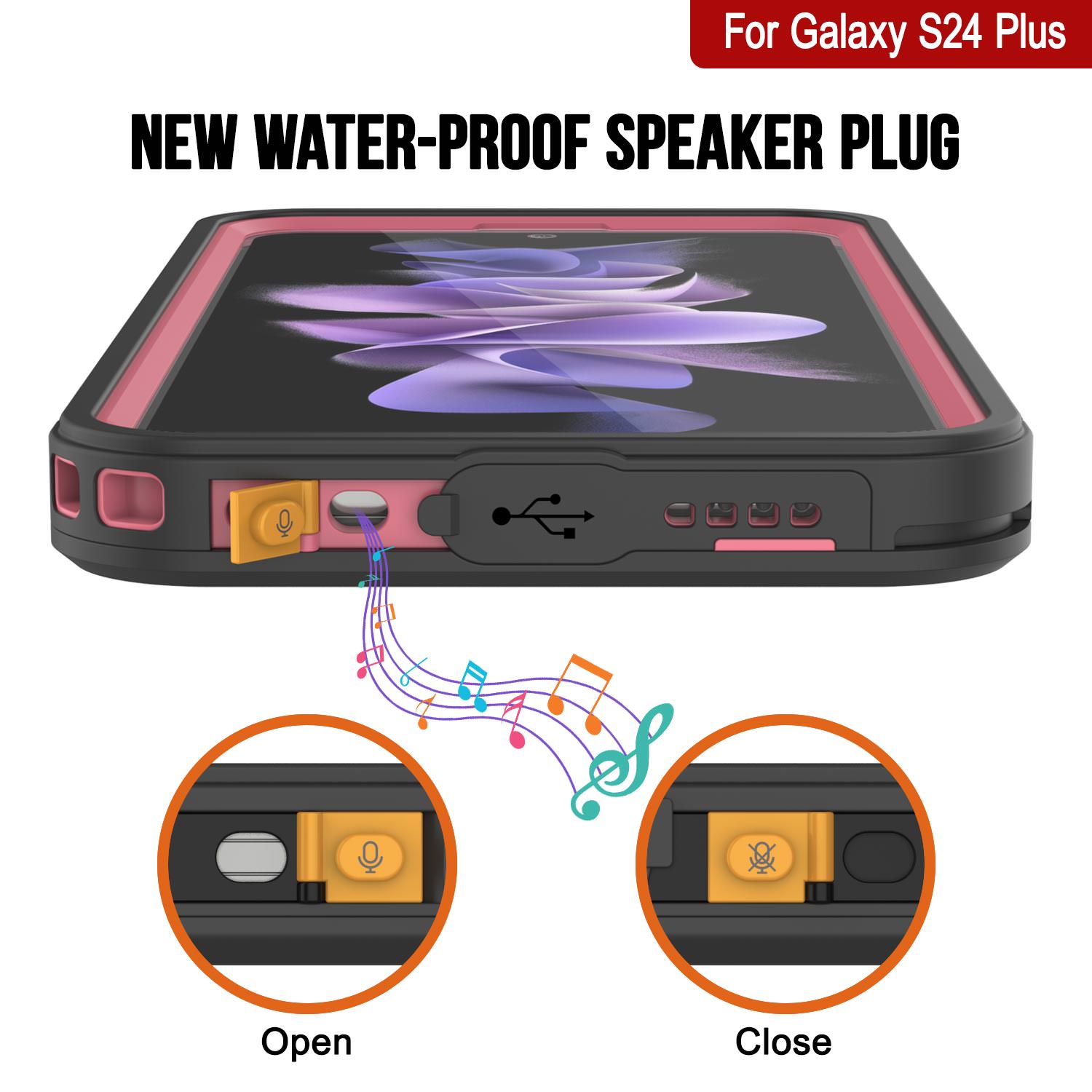 Galaxy S24+ Plus Waterproof Case PunkCase StudStar Pink Thin 6.7ft Underwater IP68 Shock/Snow Proof