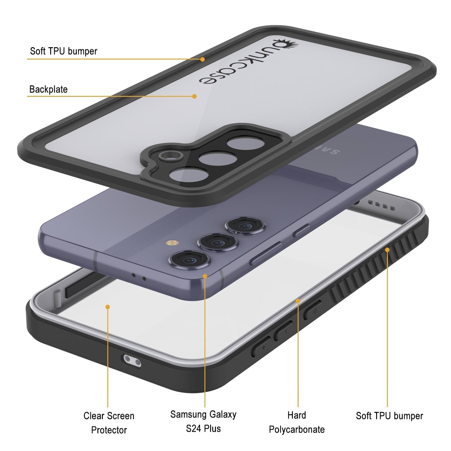 Galaxy S25+ Plus Waterproof Case, Punkcase StudStar White Thin 6.7ft Underwater IP68 Shock/Snow Proof