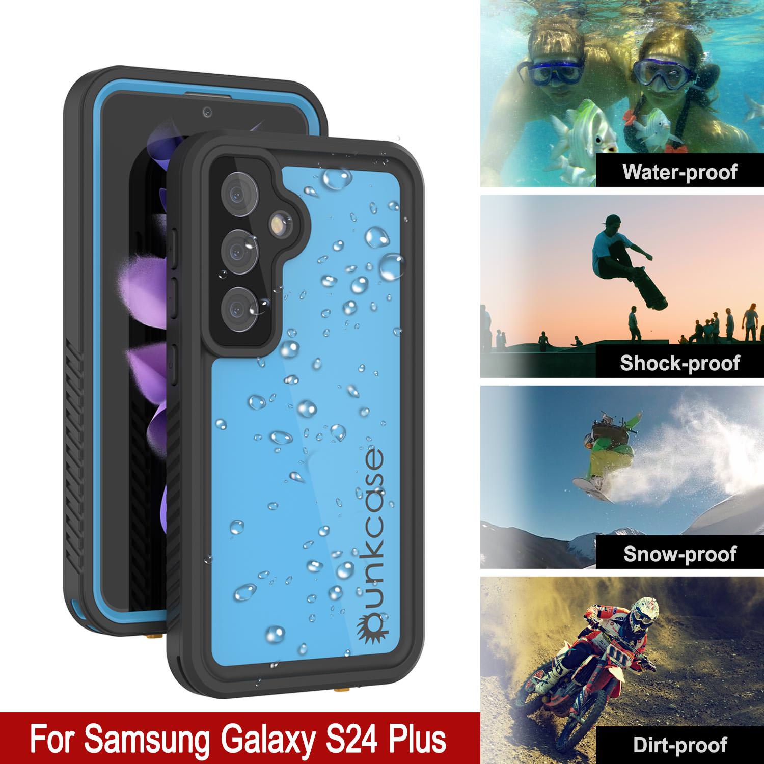 Galaxy S25+ Plus Waterproof Case PunkCase StudStar Light Blue Thin 6.7ft Underwater IP68 ShockProof