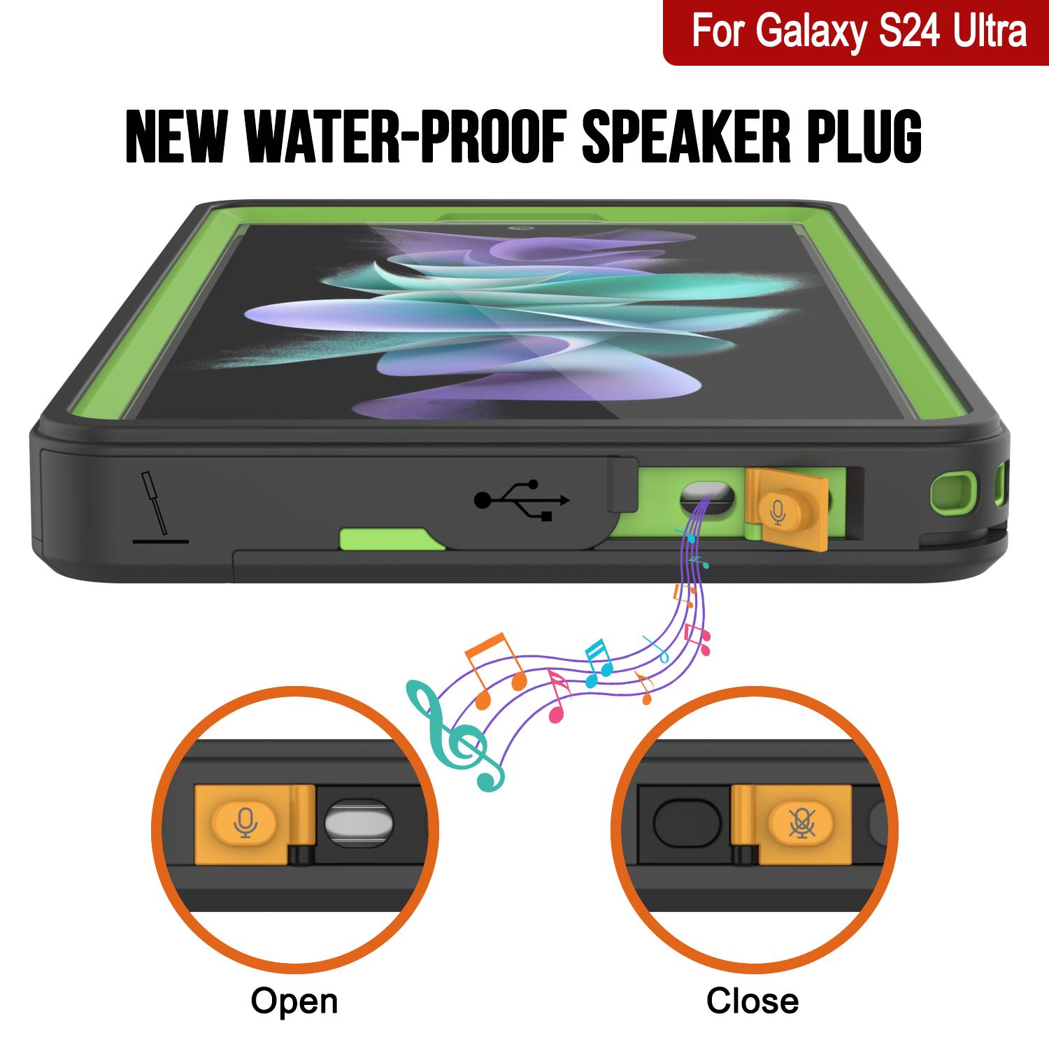 Galaxy S24 Ultra Waterproof Case PunkCase StudStar Light Green Thin 6.6ft Underwater IP68 ShockProof