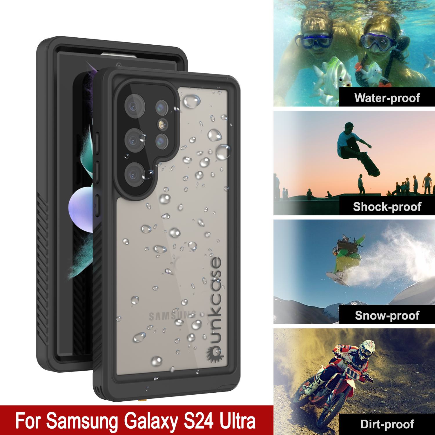 Galaxy S24 Ultra Waterproof Case PunkCase StudStar Clear Thin 6.6ft Underwater IP68 Shock/Snow Proof