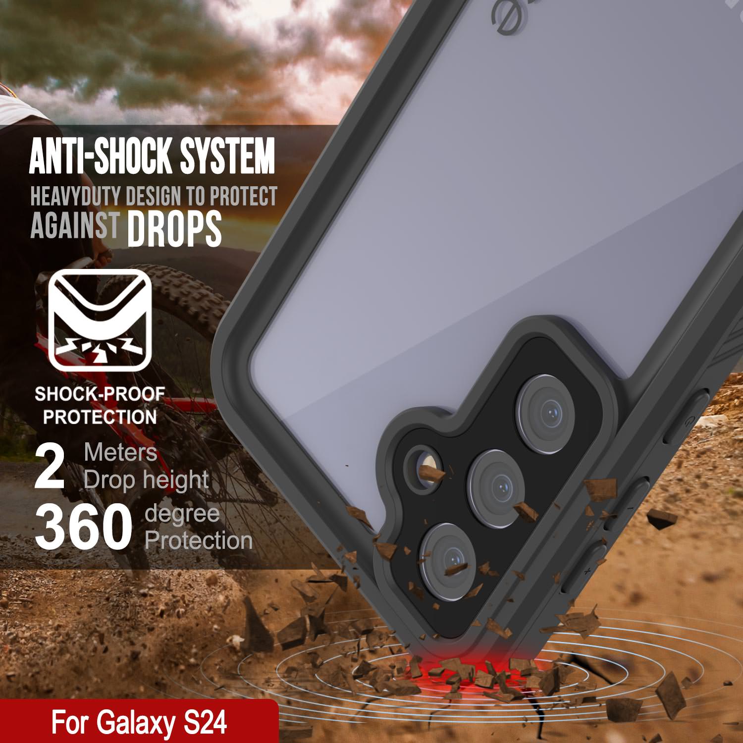 Galaxy S25 Waterproof Case PunkCase StudStar Clear Thin 6.2ft Underwater IP68 Shock/Snow Proof