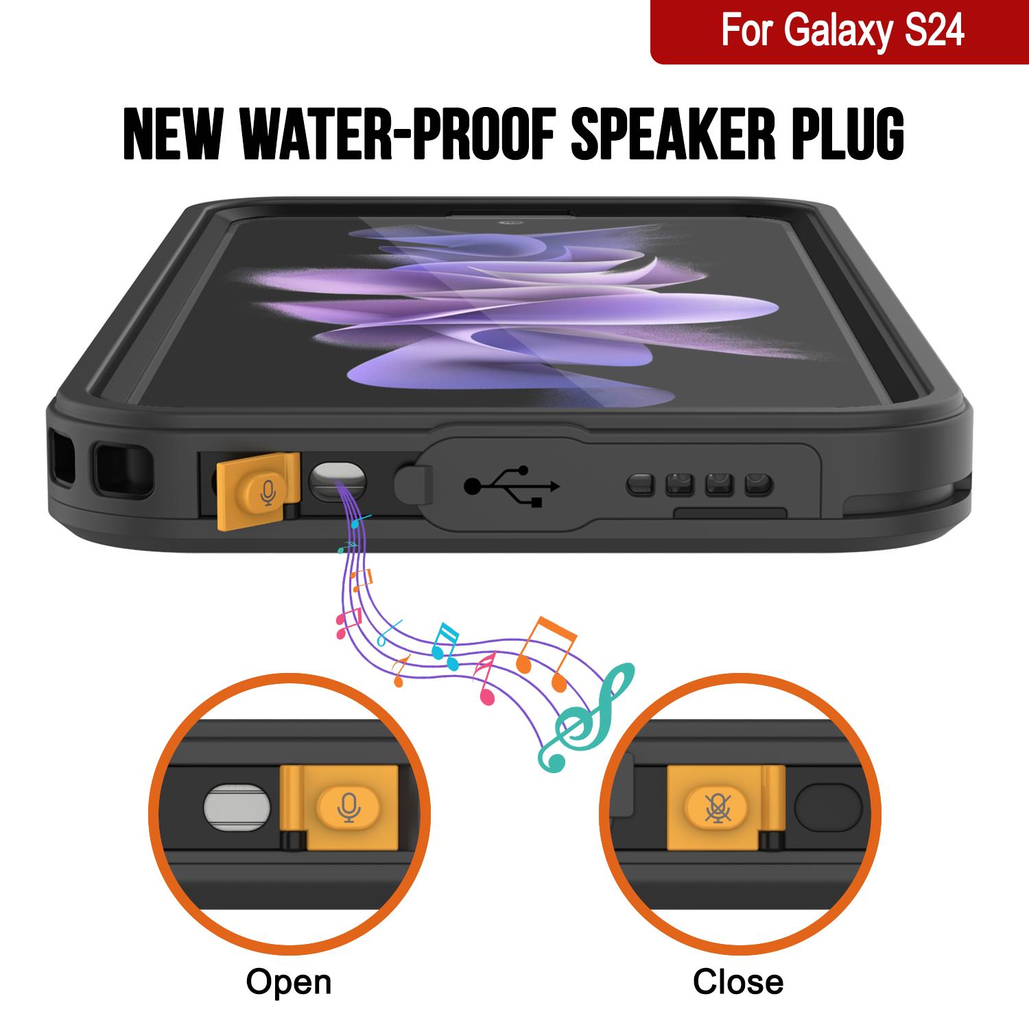 Galaxy S24 Waterproof Case PunkCase StudStar Black Thin 6.2ft Underwater IP68 Shock/Snow Proof