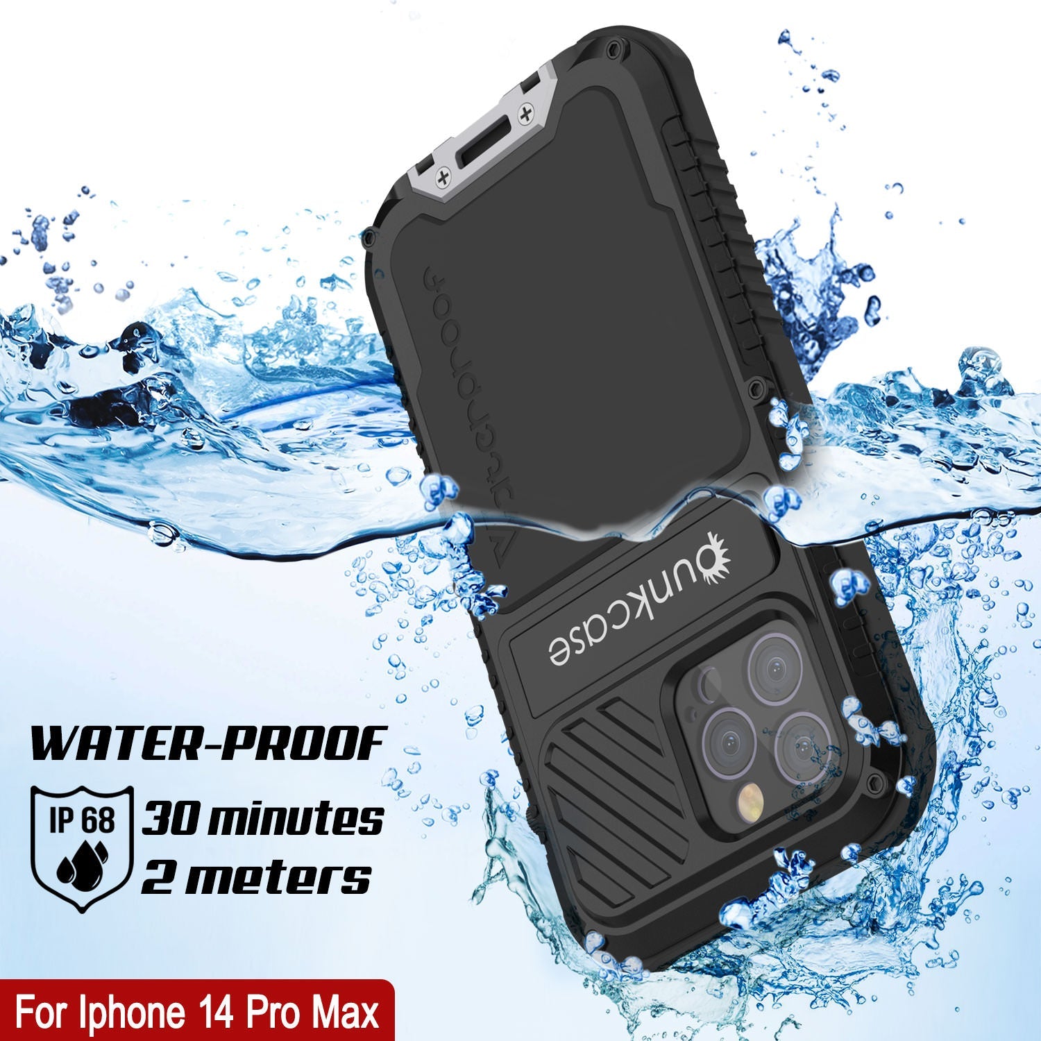 iPhone 16 Pro Max Metal Extreme 3.0 Series Aluminum Waterproof Case IP68 W/Buillt in Screen Protector & Kickstand [Blue]