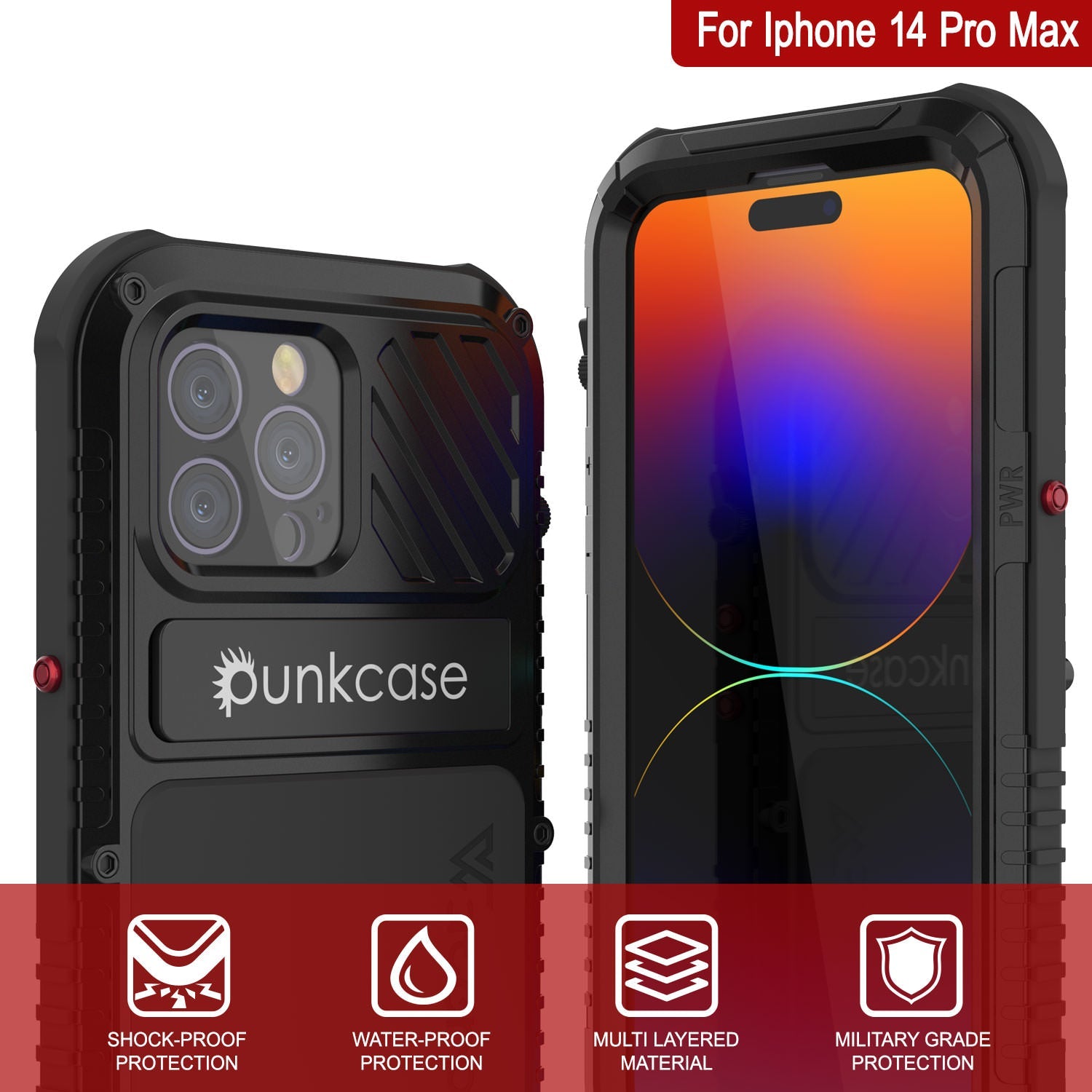 iPhone 16 Pro Max Metal Extreme 3.0 Series Aluminum Waterproof Case IP68 W/Buillt in Screen Protector & Kickstand [Gold]