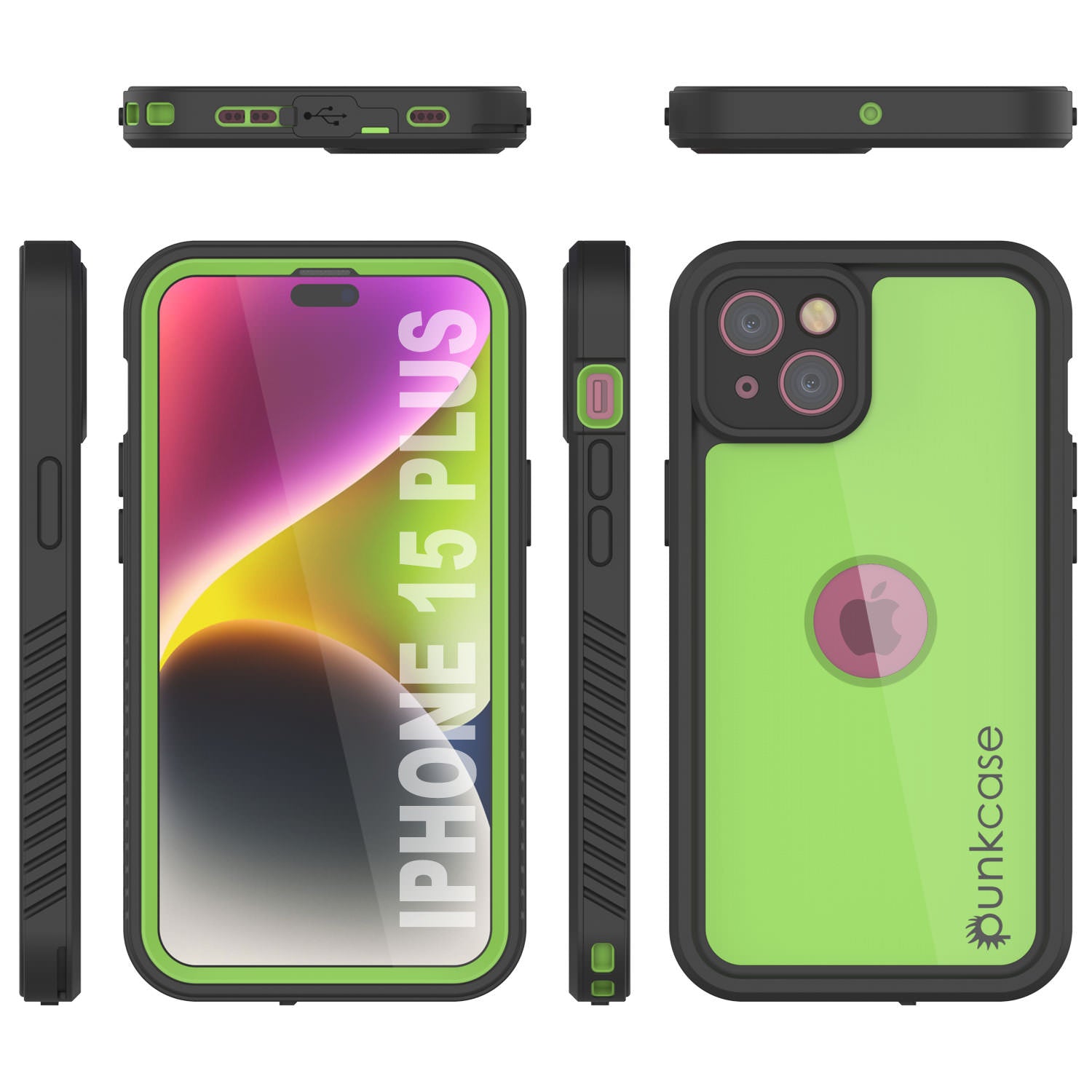 iPhone 16 Plus Waterproof IP68 Case, Punkcase [Light green] [StudStar Series] [Slim Fit] [Dirtproof]