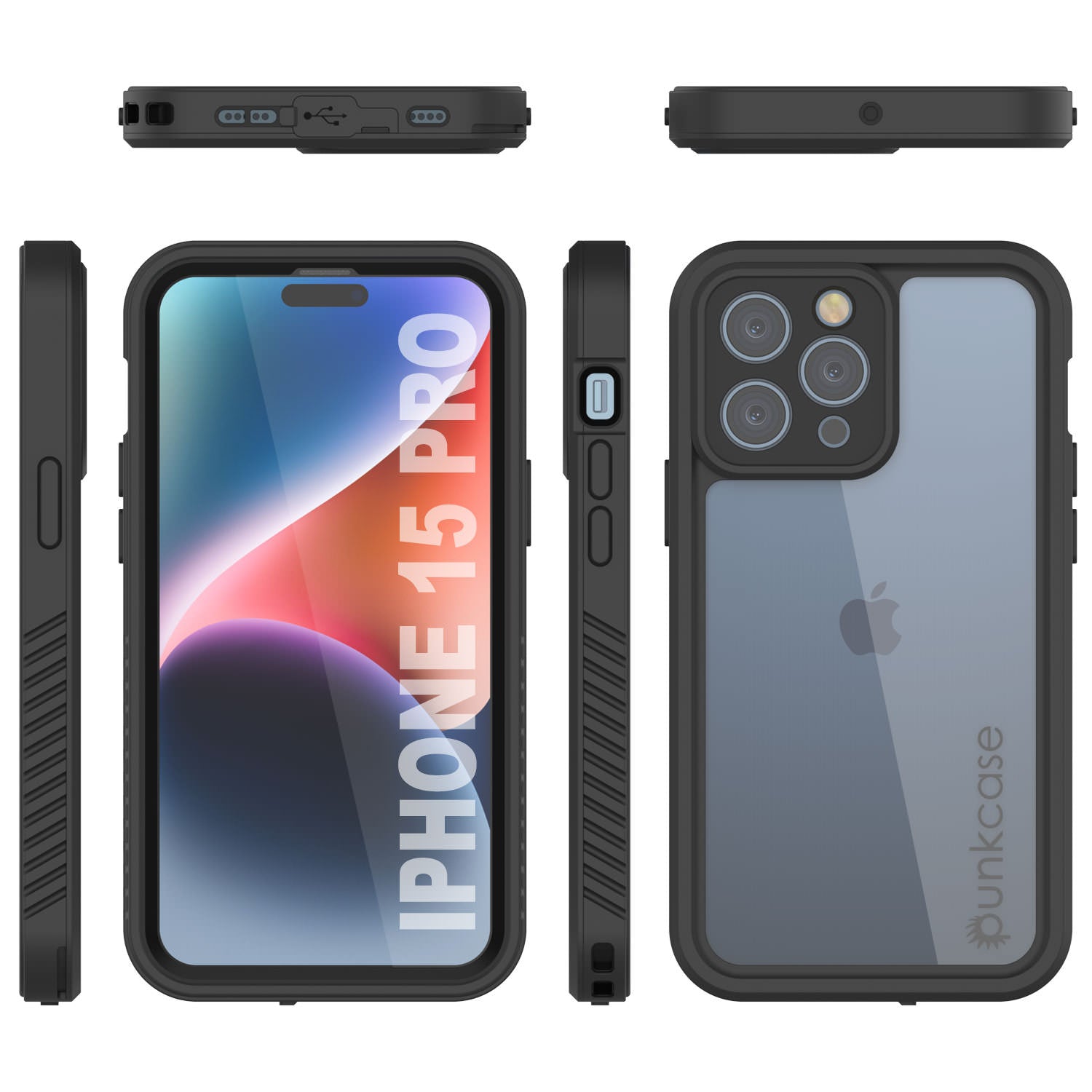 iPhone 16 Pro Waterproof IP68 Case, Punkcase [Clear] [StudStar Series] [Slim Fit] [Dirtproof]