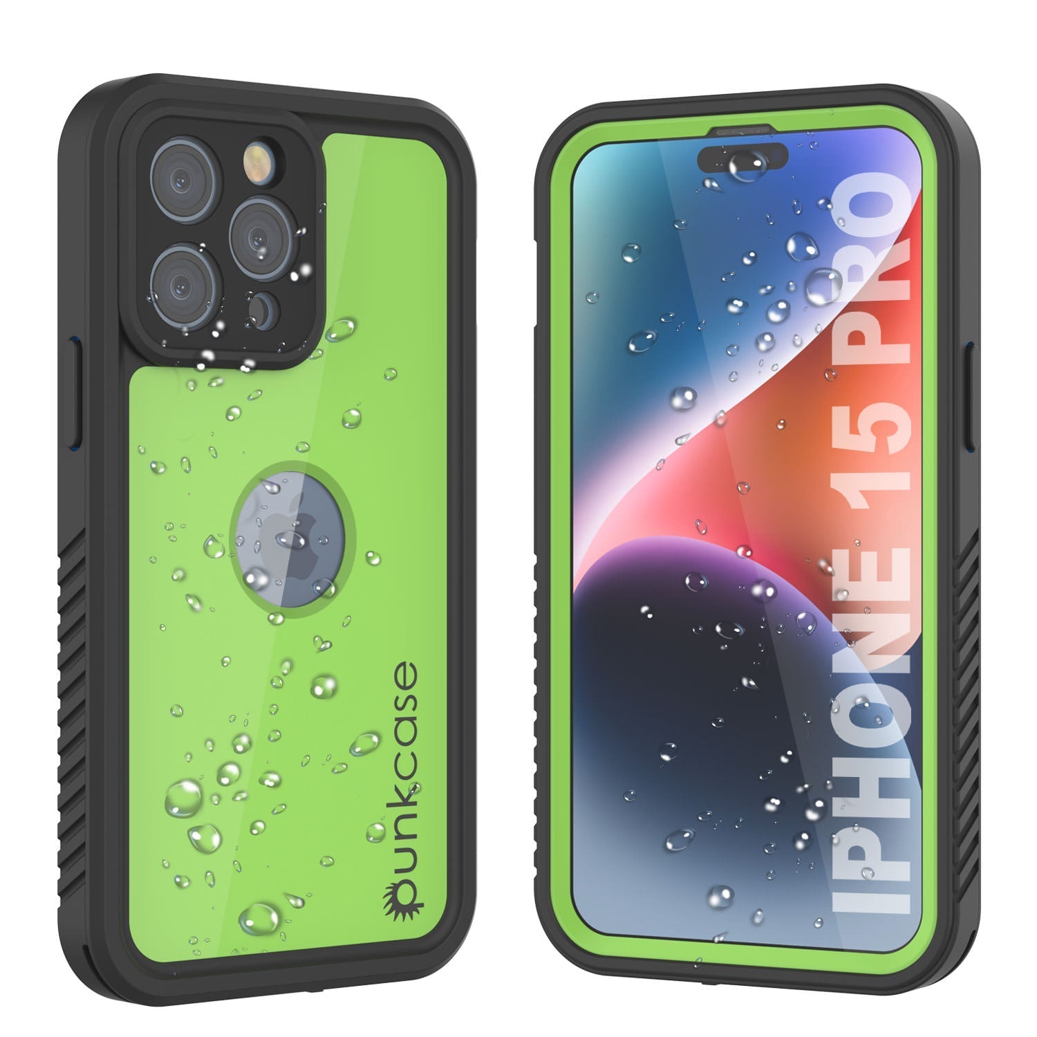 iPhone 16 Pro Waterproof IP68 Case, Punkcase [Light green] [StudStar Series] [Slim Fit] [Dirtproof]