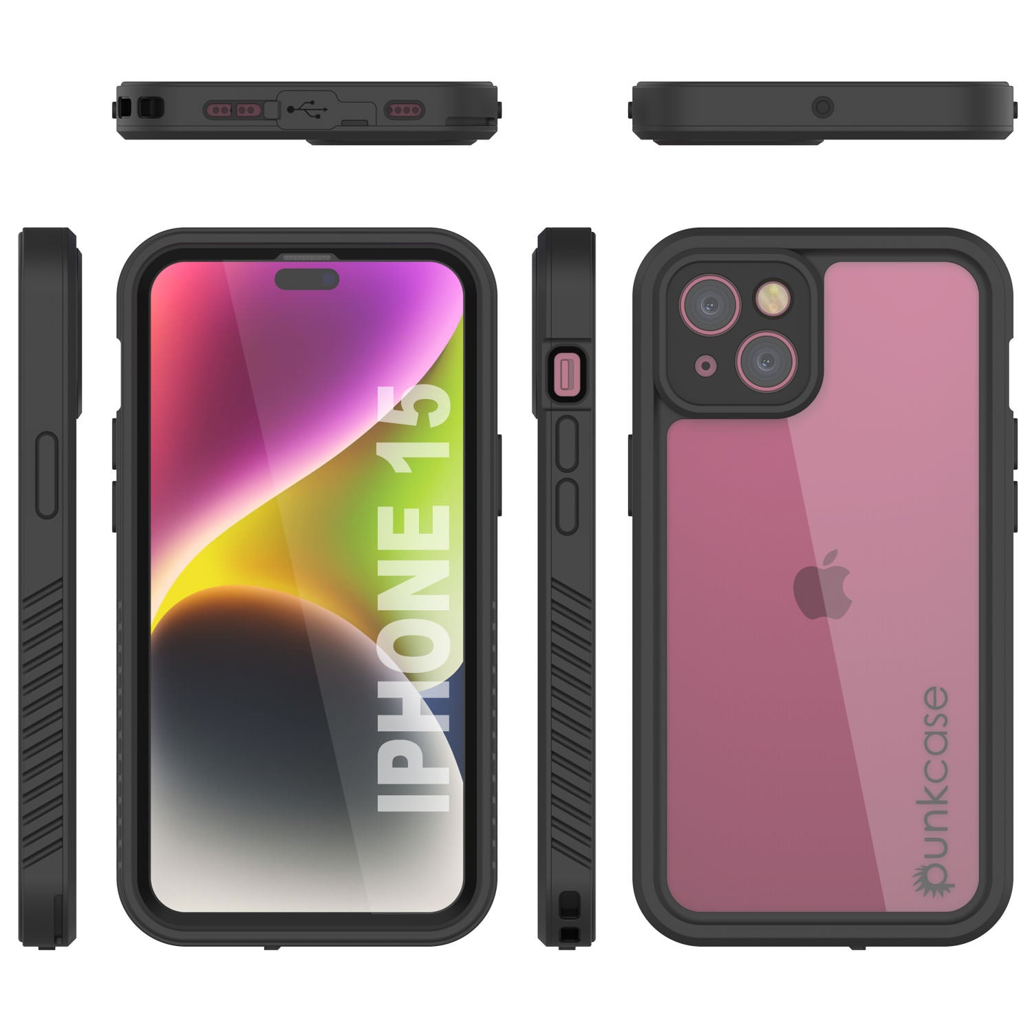 iPhone 16 Waterproof IP68 Case, Punkcase [Clear] [StudStar Series] [Slim Fit] [Dirtproof]