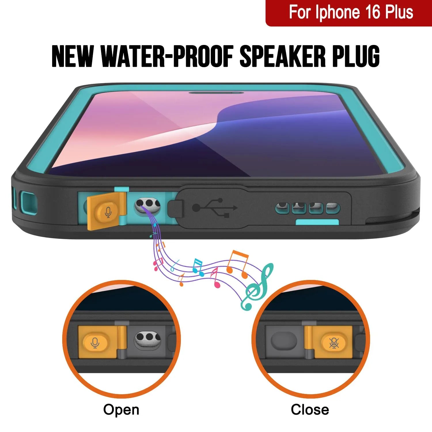 iPhone 16 Plus Waterproof Case, Punkcase [Extreme Mag Series] Armor Cover W/ Built In Screen Protector [Teal]