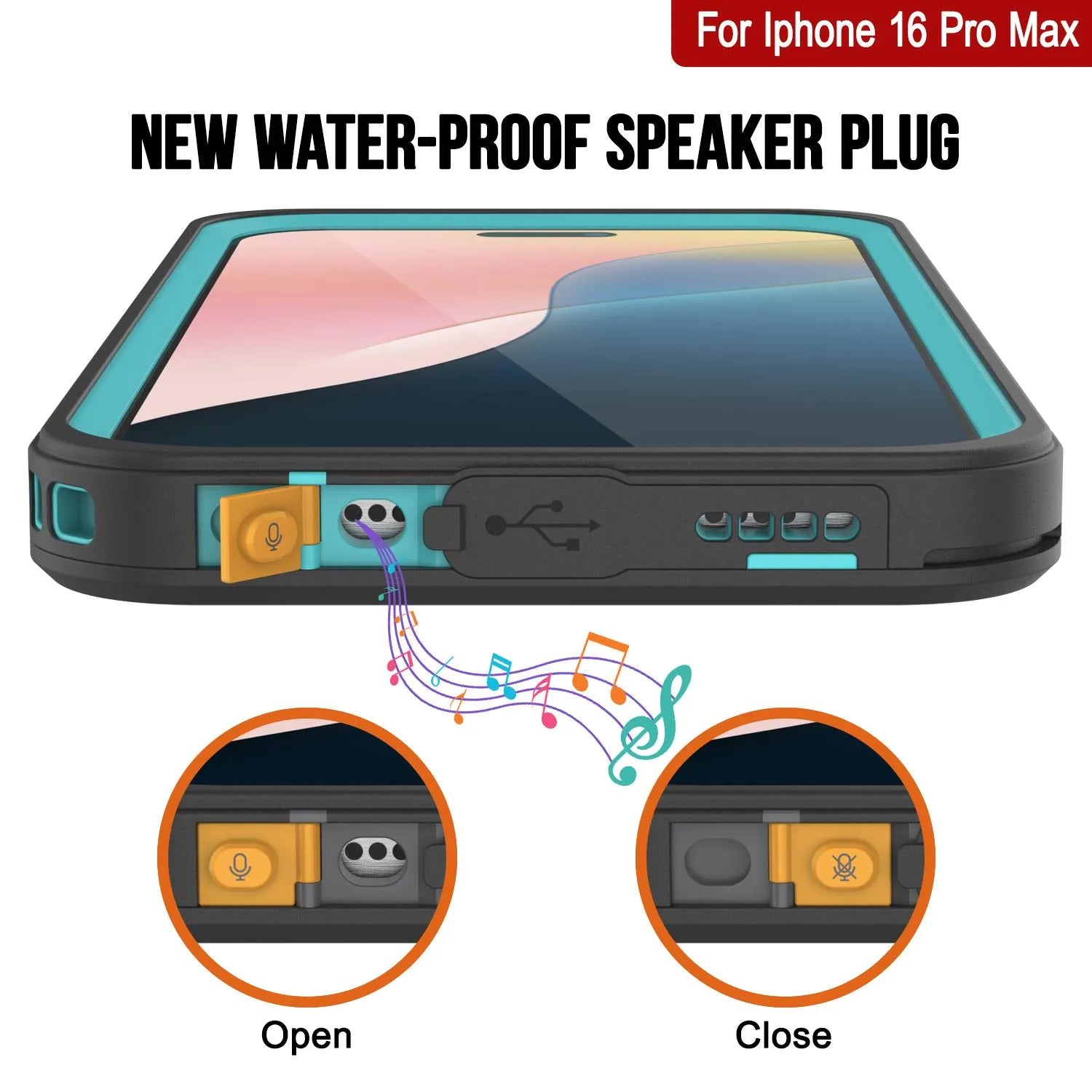 iPhone 16 Pro Max Waterproof Case, Punkcase [Extreme Mag Series] Armor Cover W/ Built In Screen Protector [Teal]