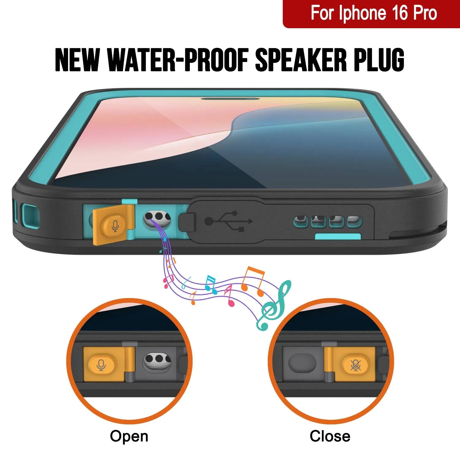 iPhone 16 Pro Waterproof Case, Punkcase [Extreme Mag Series] Armor Cover W/ Built In Screen Protector [Teal]