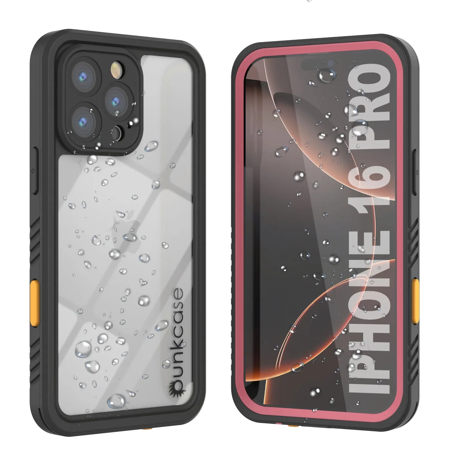 iPhone 16 Pro Waterproof Case, Punkcase [Extreme Series] Armor Cover W/ Built In Screen Protector [Pink]