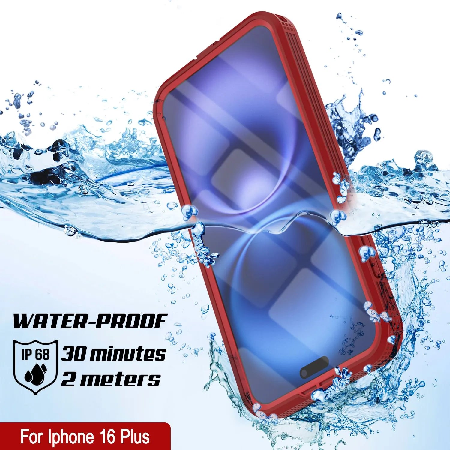 iPhone 16 Plus Waterproof Case [Alpine 2.0 Series] [Slim Fit] [IP68 Certified] [Shockproof] [Red]