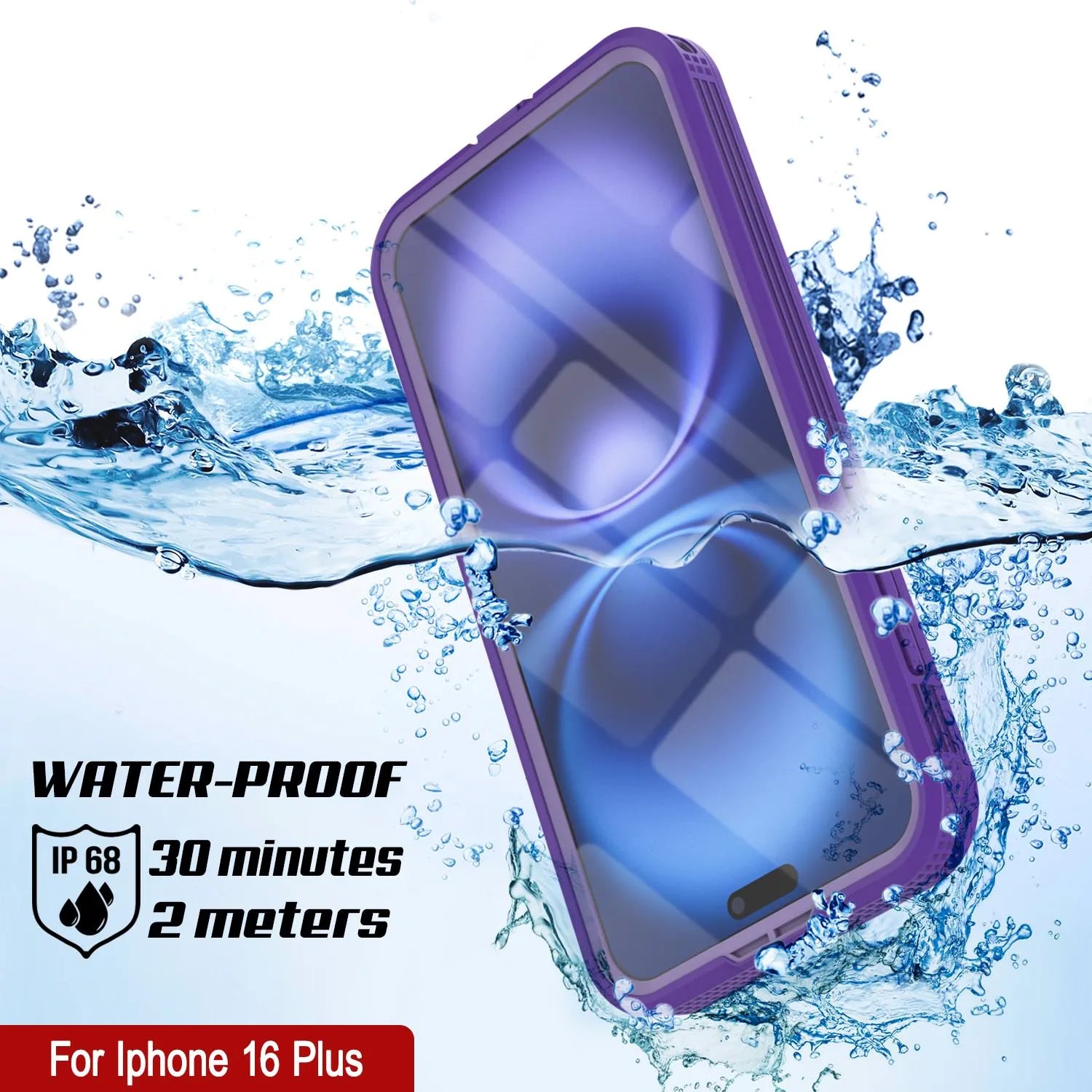 iPhone 16 Plus Waterproof Case [Alpine 2.0 Series] [Slim Fit] [IP68 Certified] [Shockproof] [Purple]