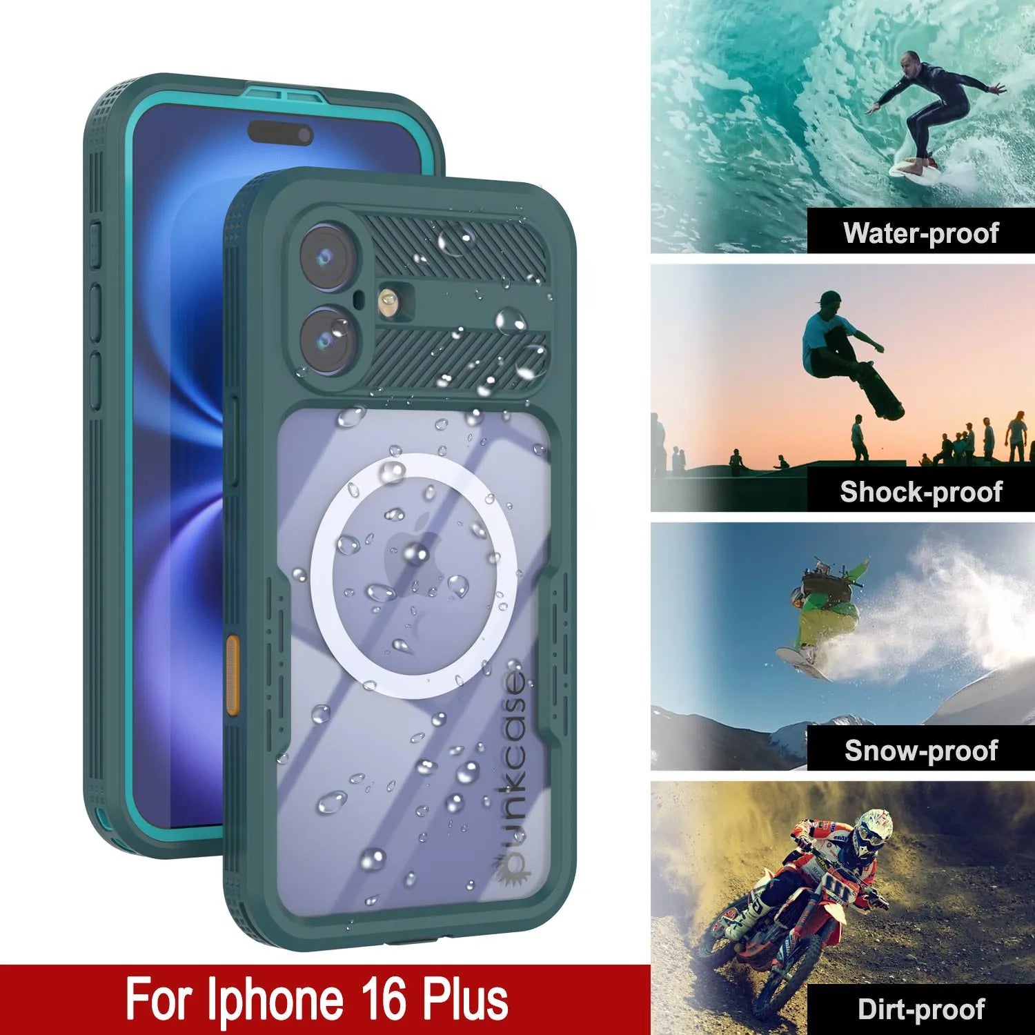 iPhone 16 Plus Waterproof Case [Alpine 2.0 Series] [Slim Fit] [IP68 Certified] [Shockproof] [Blue]