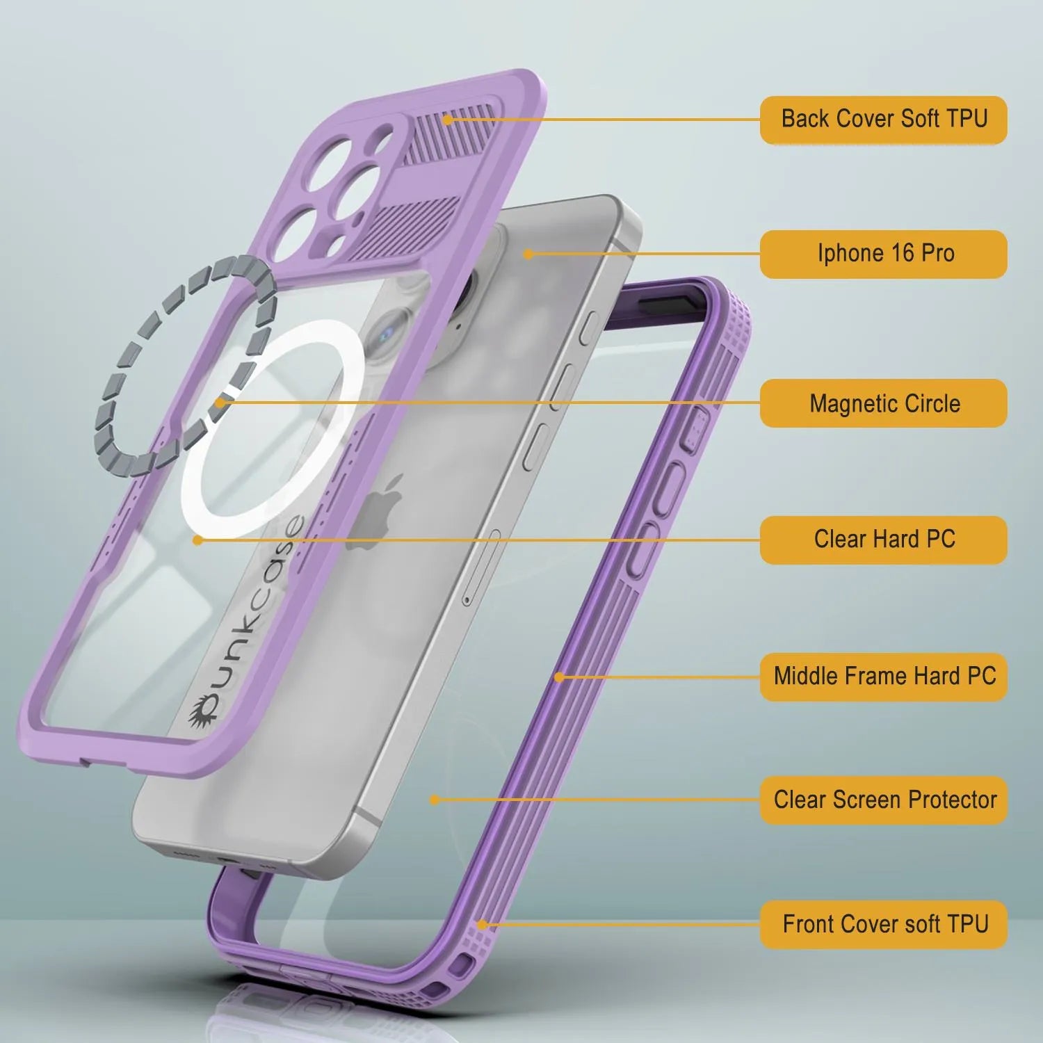 iPhone 16 Pro Waterproof Case [Alpine 2.0 Series] [Slim Fit] [IP68 Certified] [Shockproof] [Lilac]