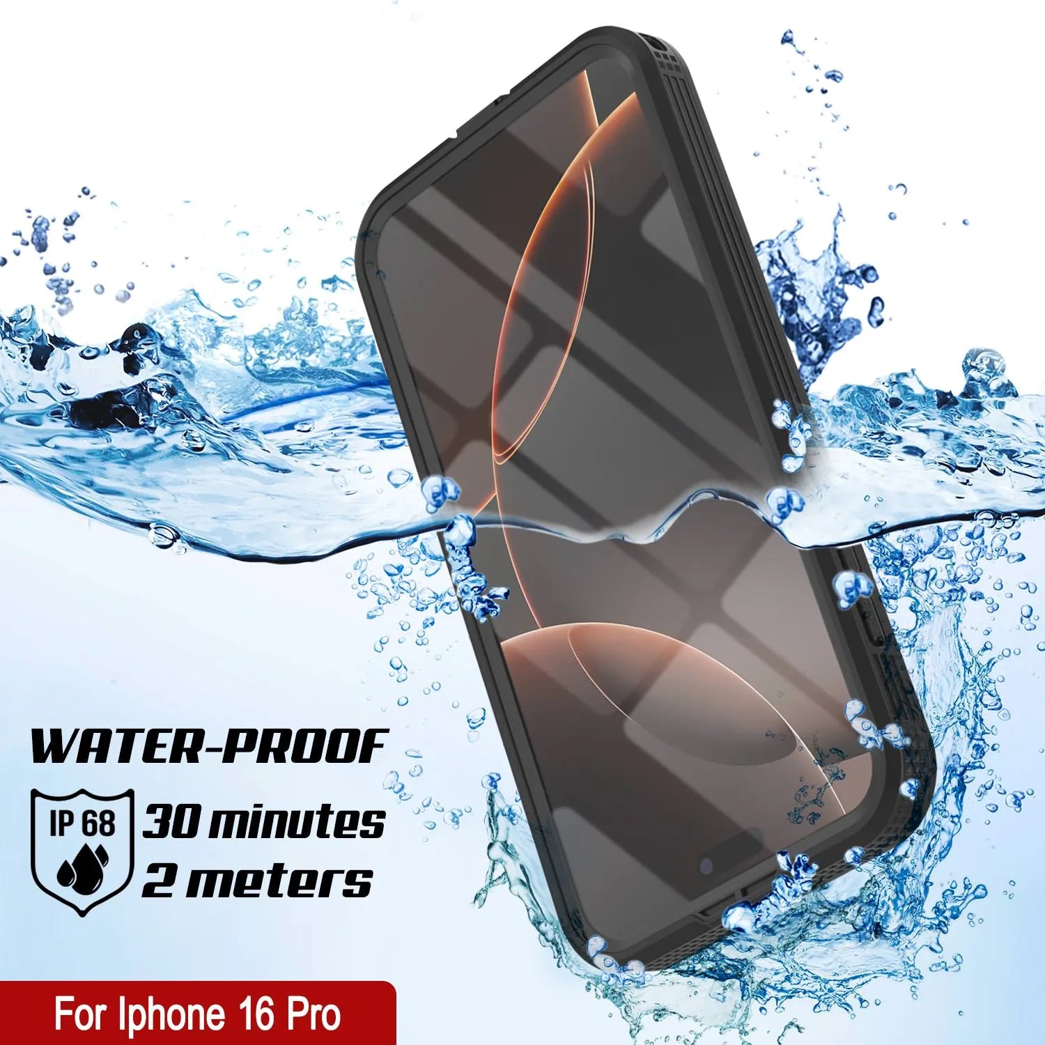 iPhone 16 Pro Waterproof Case [Alpine 2.0 Series] [Slim Fit] [IP68 Certified] [Shockproof] [Black]