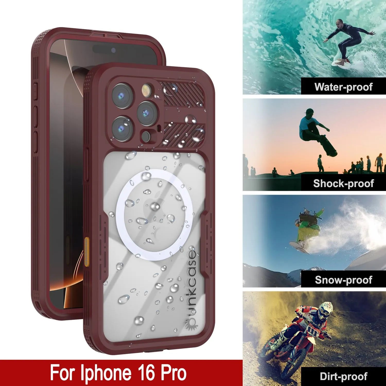 iPhone 16 Pro Waterproof Case [Alpine 2.0 Series] [Slim Fit] [IP68 Certified] [Shockproof] [Rose]