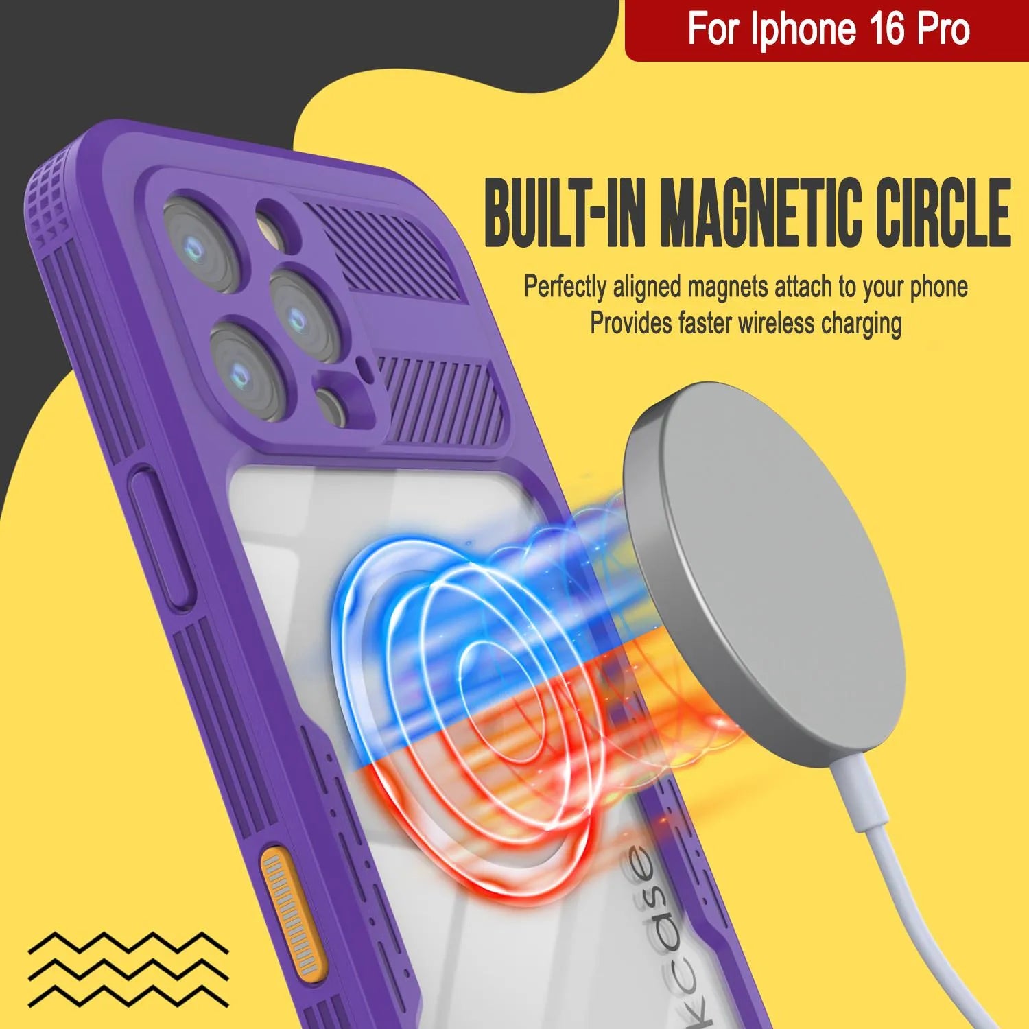 iPhone 16 Pro Waterproof Case [Alpine 2.0 Series] [Slim Fit] [IP68 Certified] [Shockproof] [Purple]