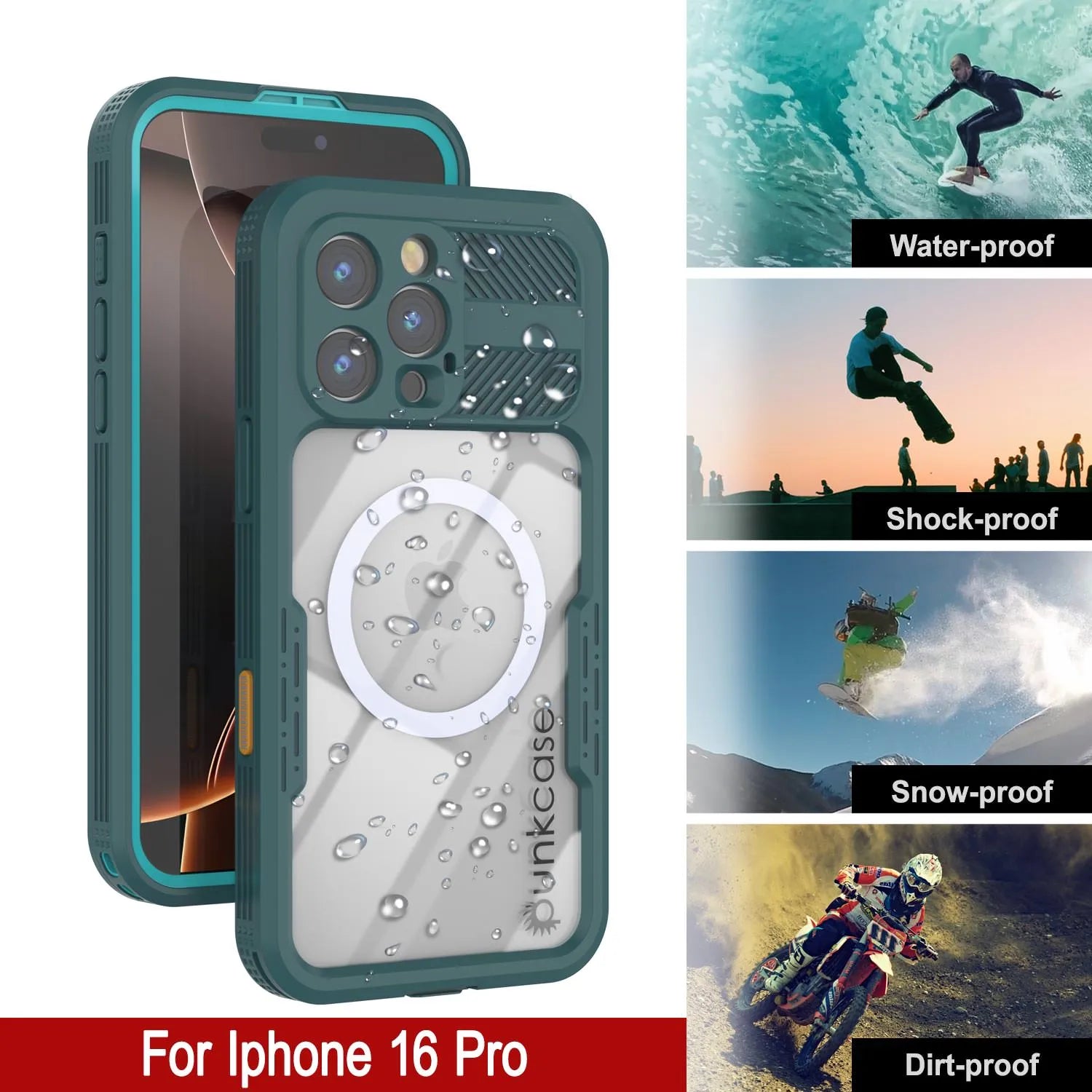 iPhone 16 Pro Waterproof Case [Alpine 2.0 Series] [Slim Fit] [IP68 Certified] [Shockproof] [Blue]