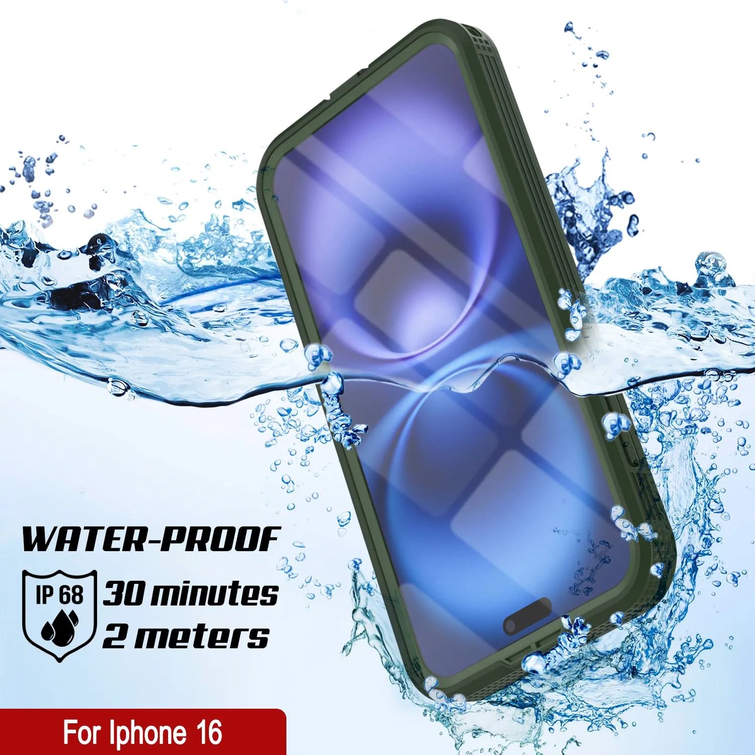 iPhone 16 Waterproof Case [Alpine 2.0 Series] [Slim Fit] [IP68 Certified] [Shockproof] [Light Green]